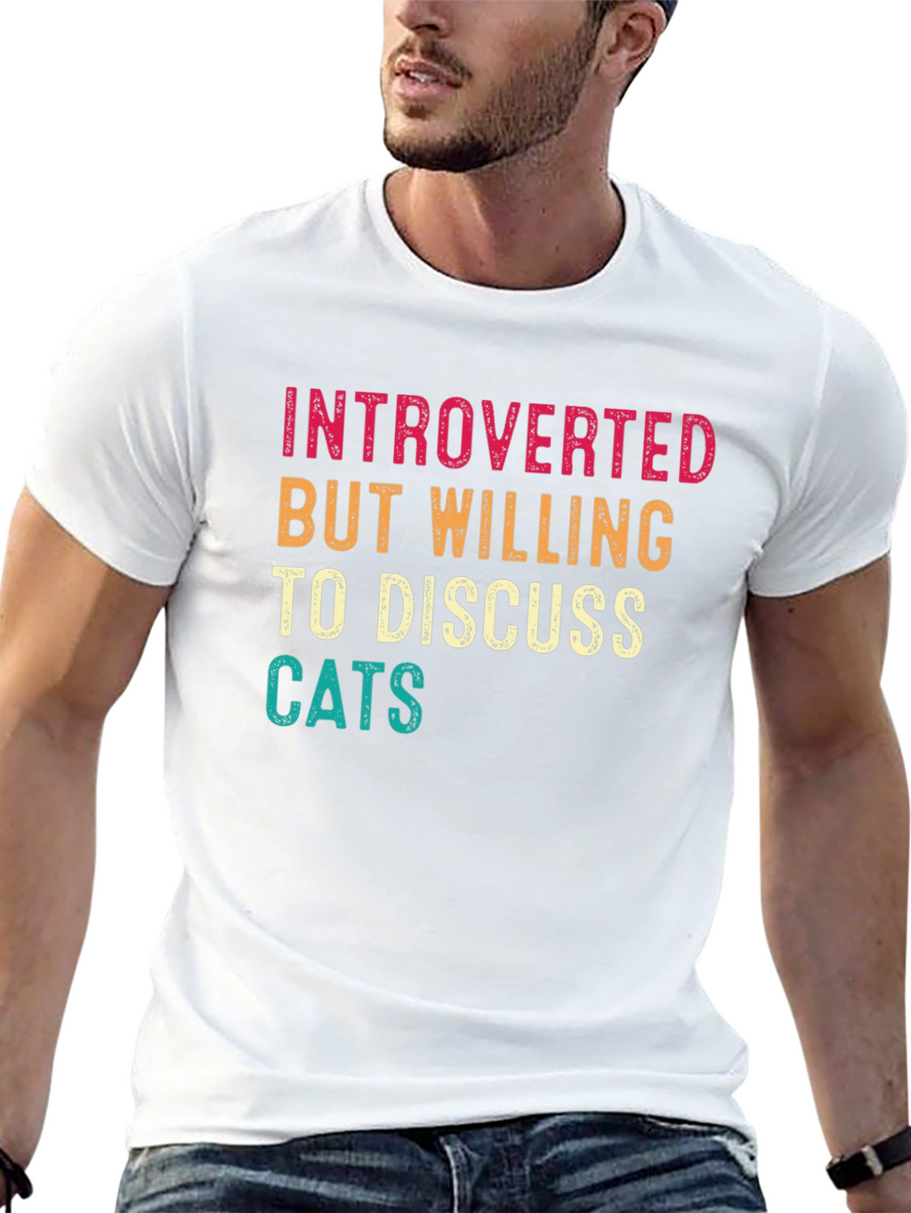 Introverted Cat Lover Tee - Funny Graphic T-Shirt
