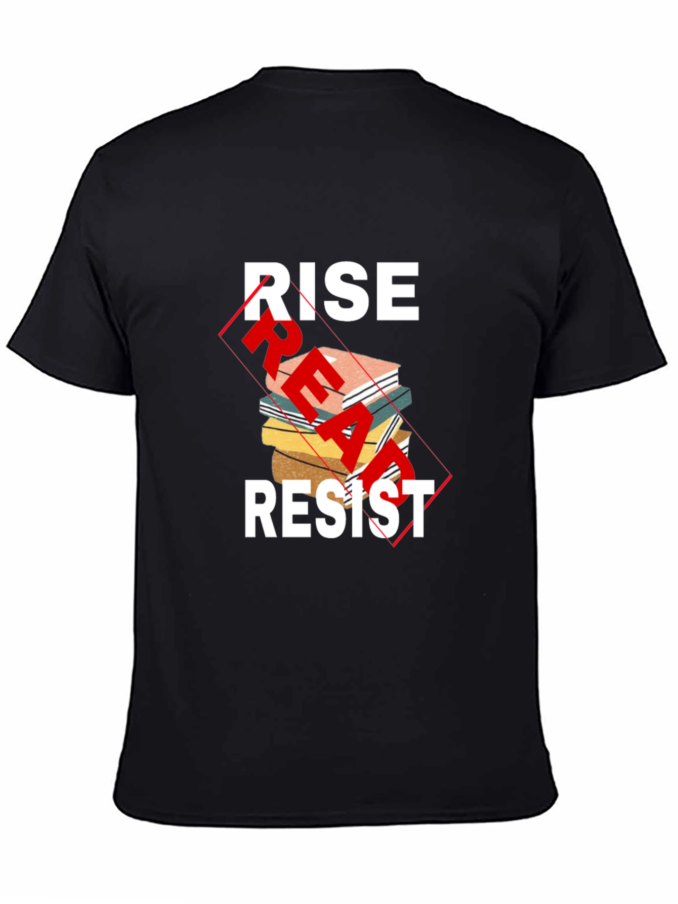 Rise Read Resist Graphic Tee - Black Cotton Comfort