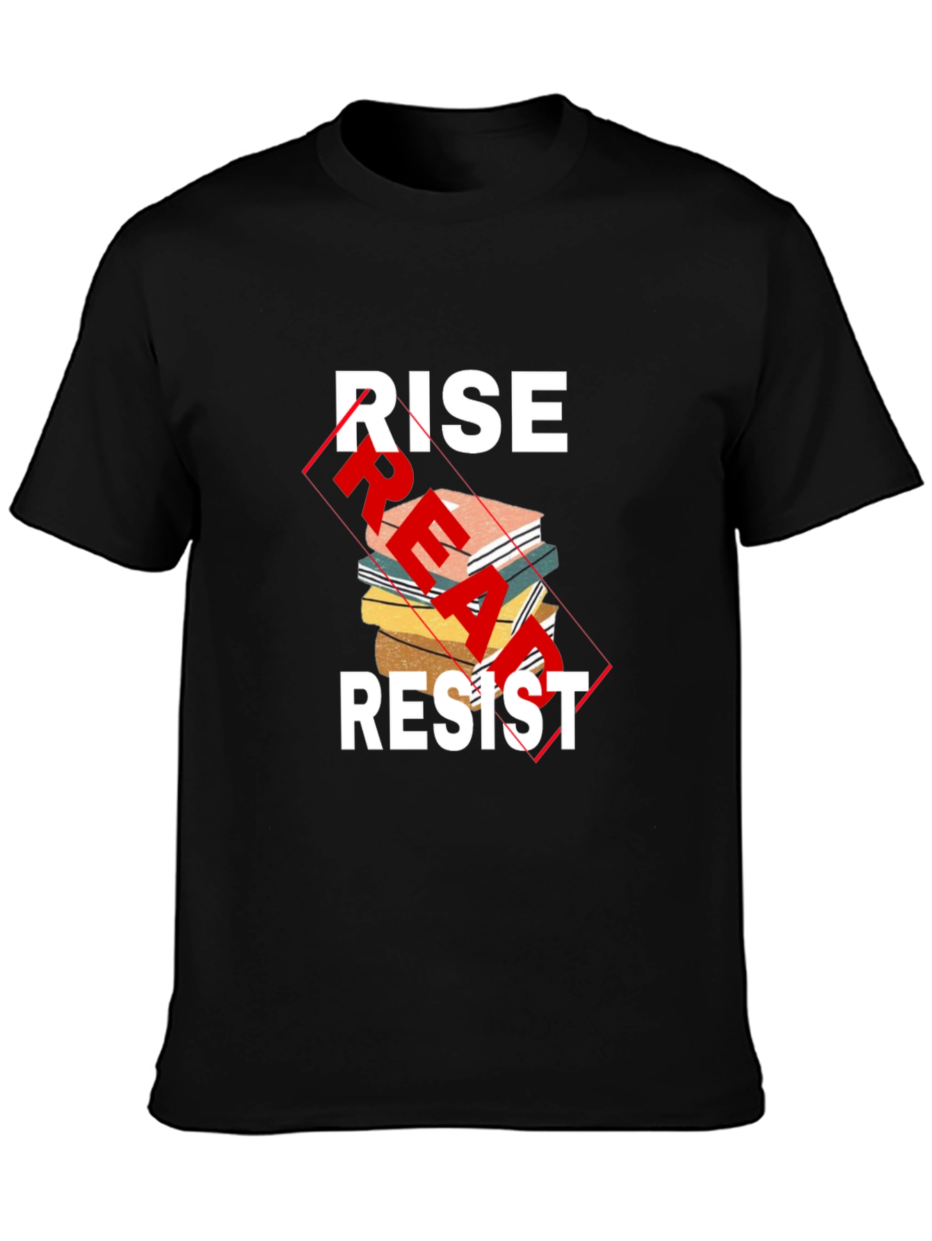 Rise Read Resist Graphic Tee - Black Cotton Comfort