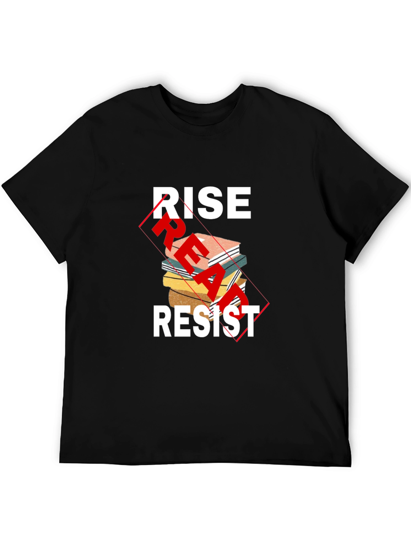 Rise Read Resist Graphic Tee - Black Cotton Comfort