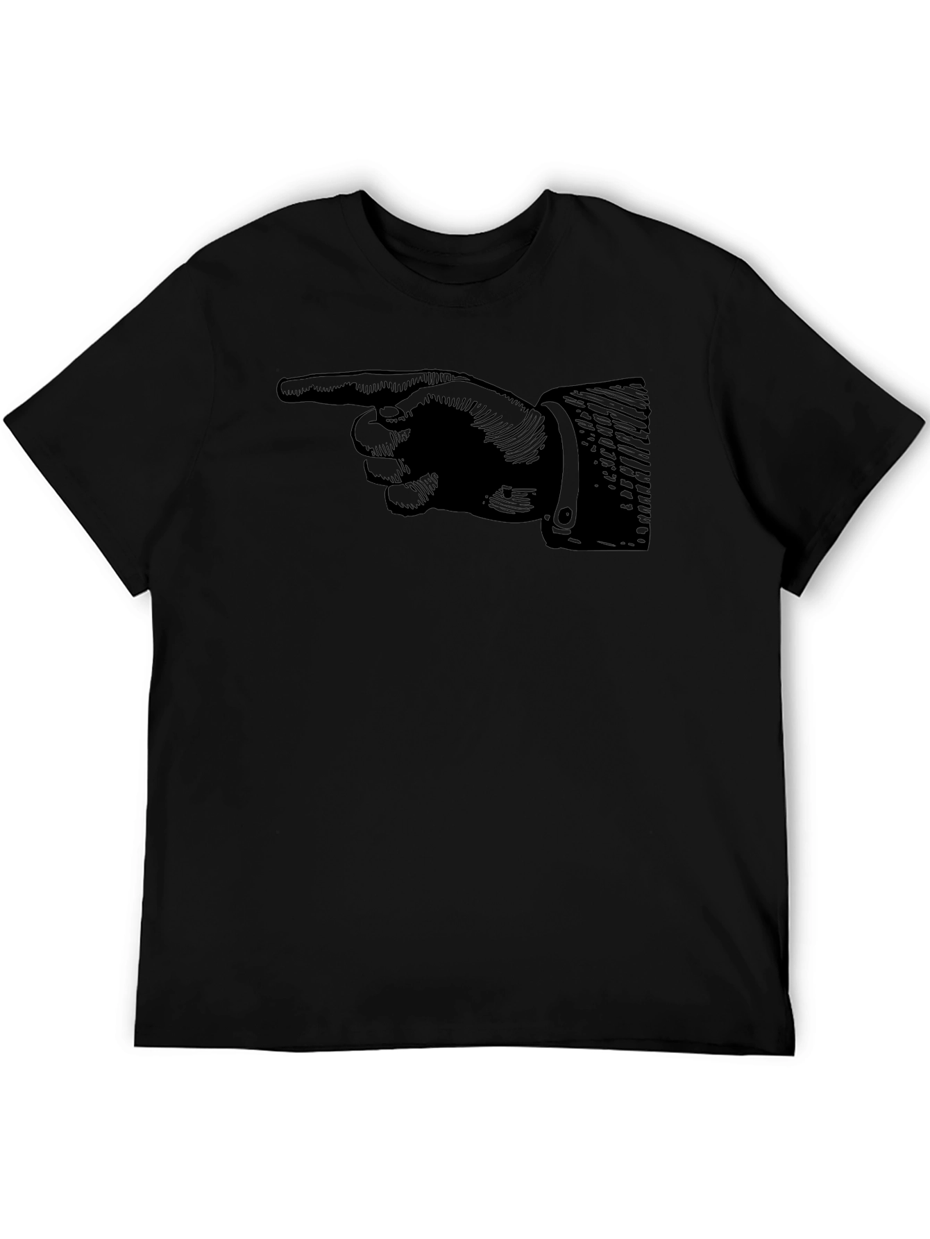Pointing Finger Graphic Tee - Classic Black