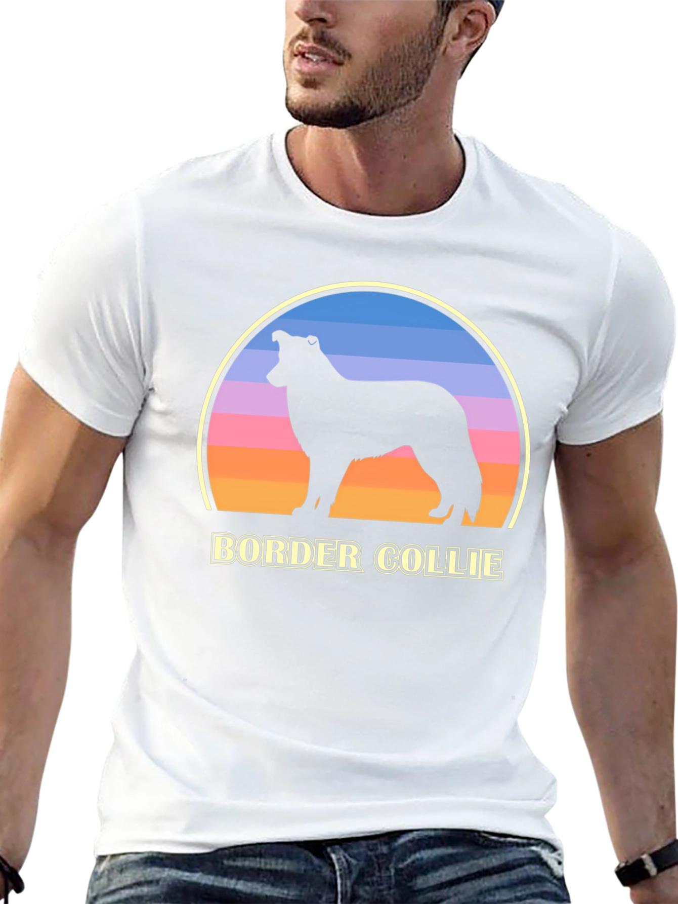 Border Collie Sunset Graphic Tee