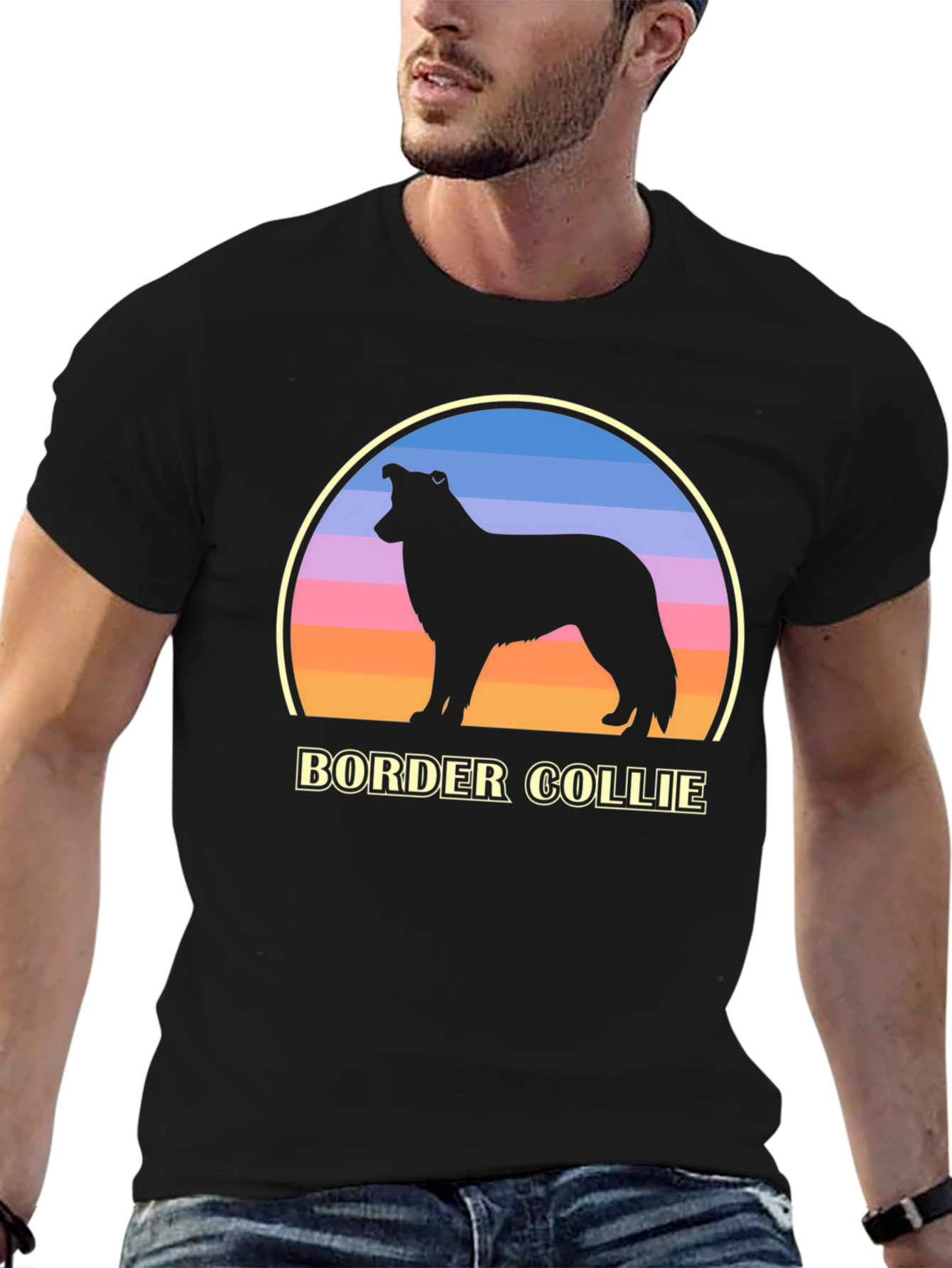 Border Collie Sunset Graphic Tee
