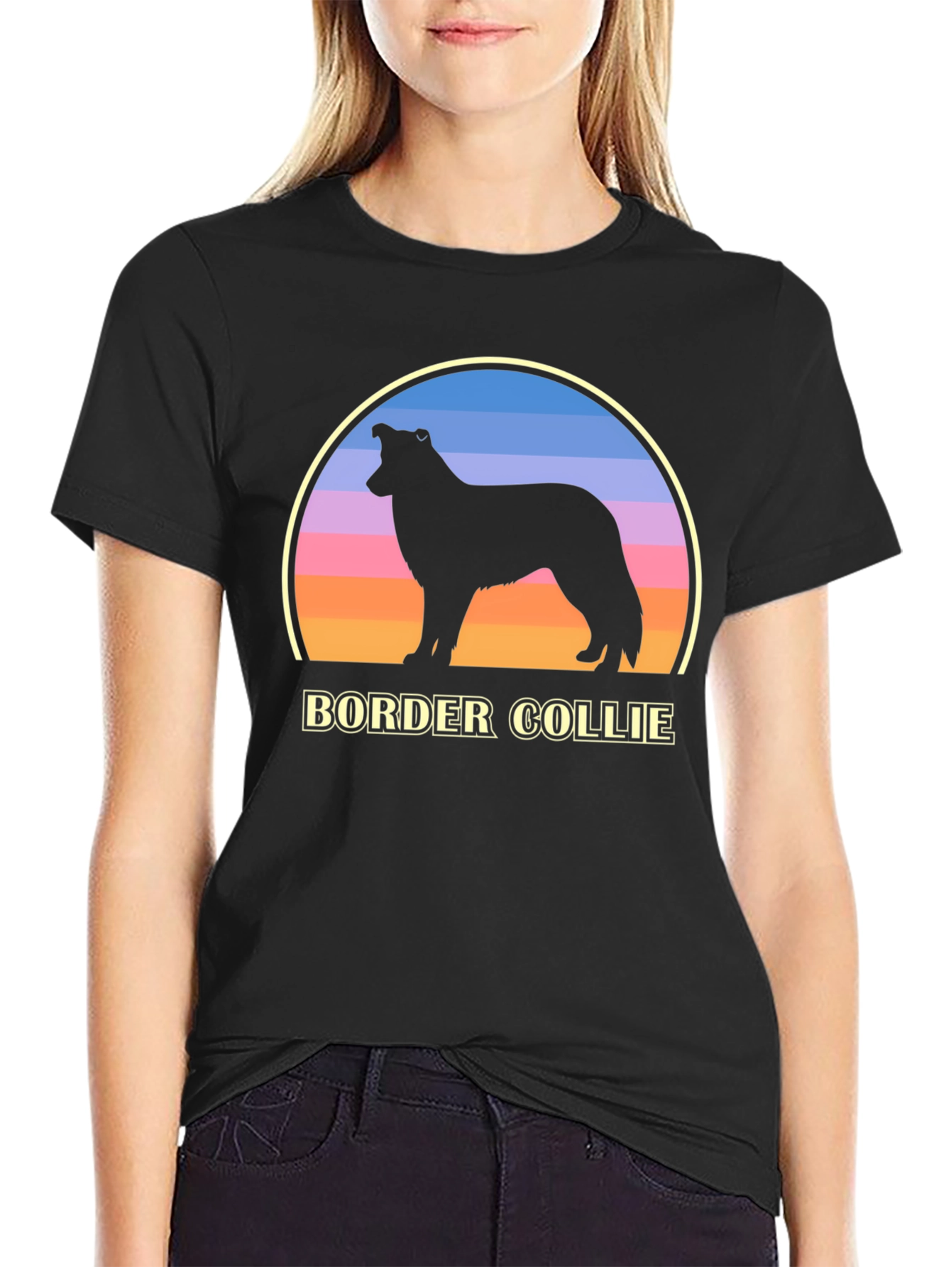 Border Collie Sunset Graphic Tee
