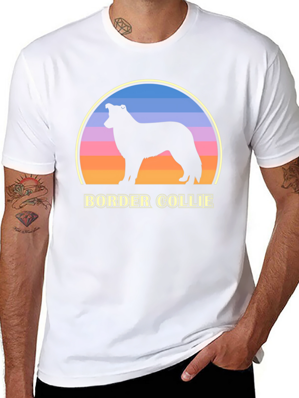 Border Collie Sunset Graphic Tee