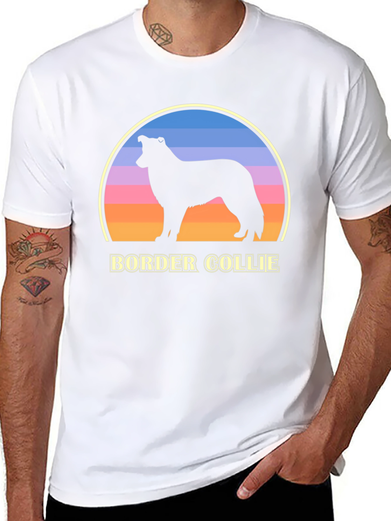 Border Collie Sunset Graphic Tee