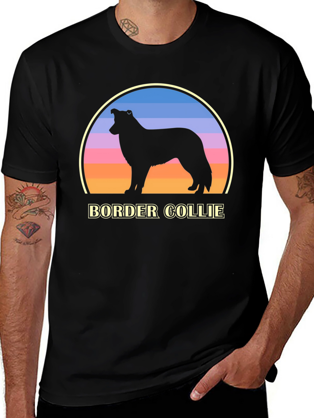Border Collie Sunset Graphic Tee