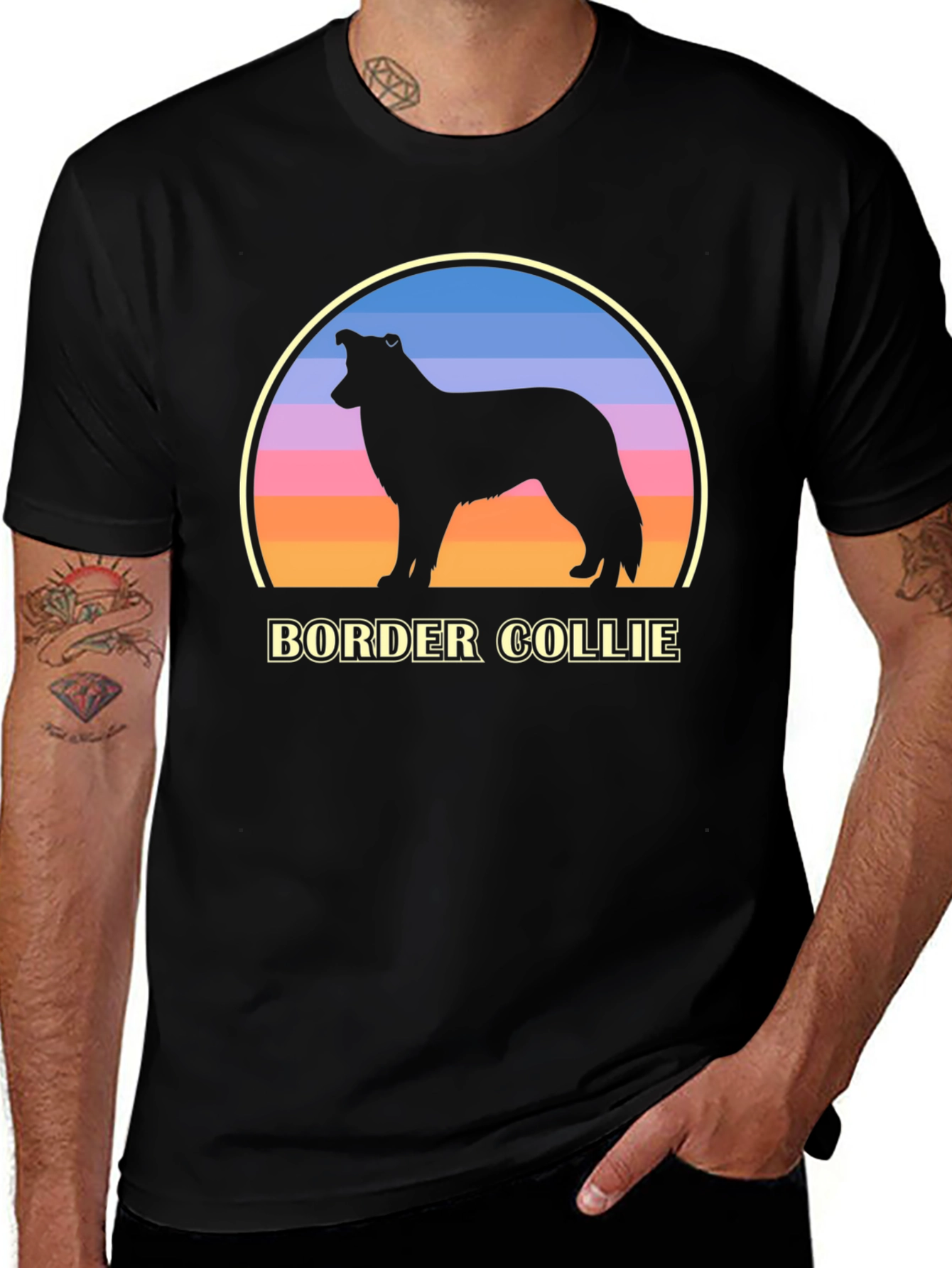 Border Collie Sunset Graphic Tee