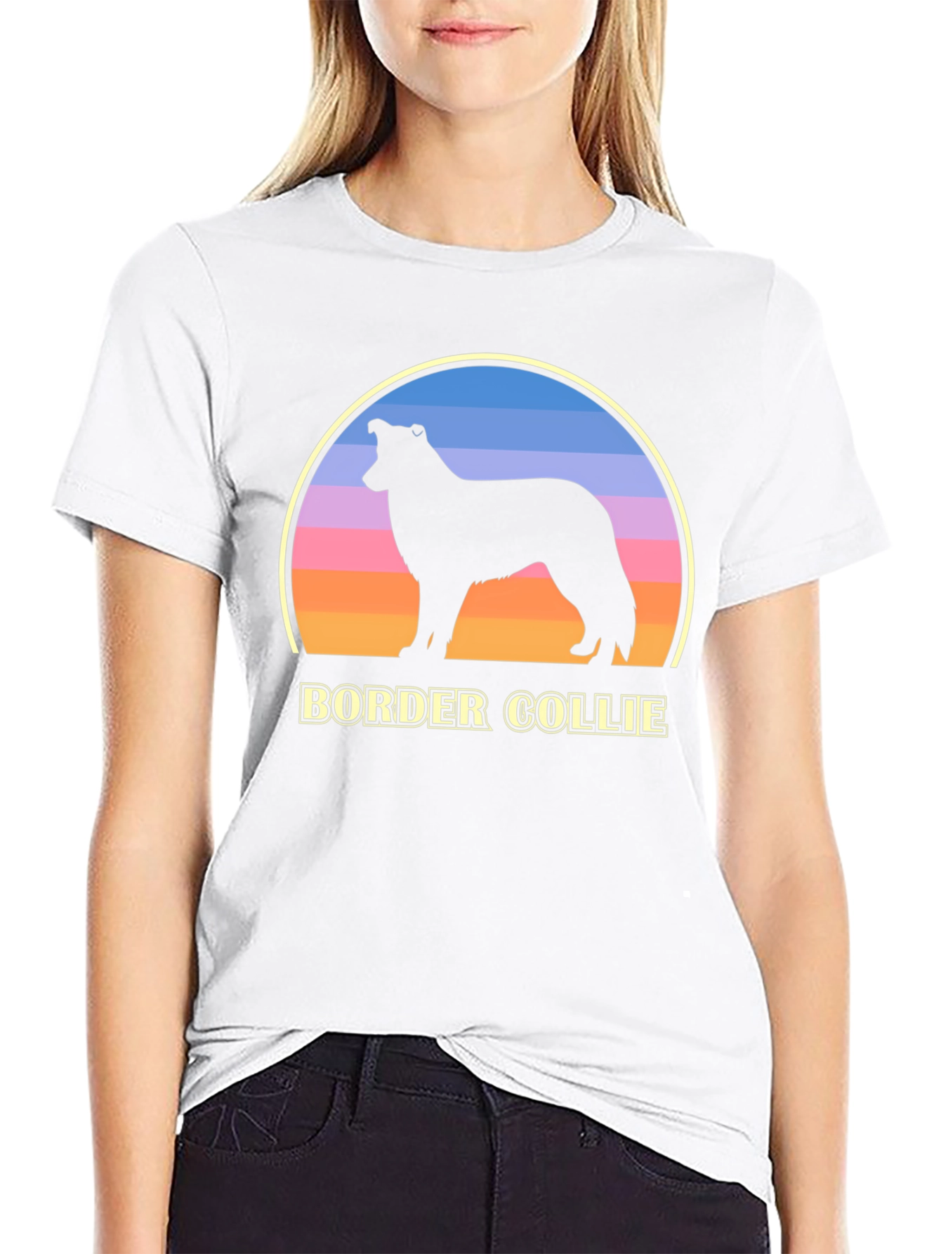 Border Collie Sunset Graphic Tee