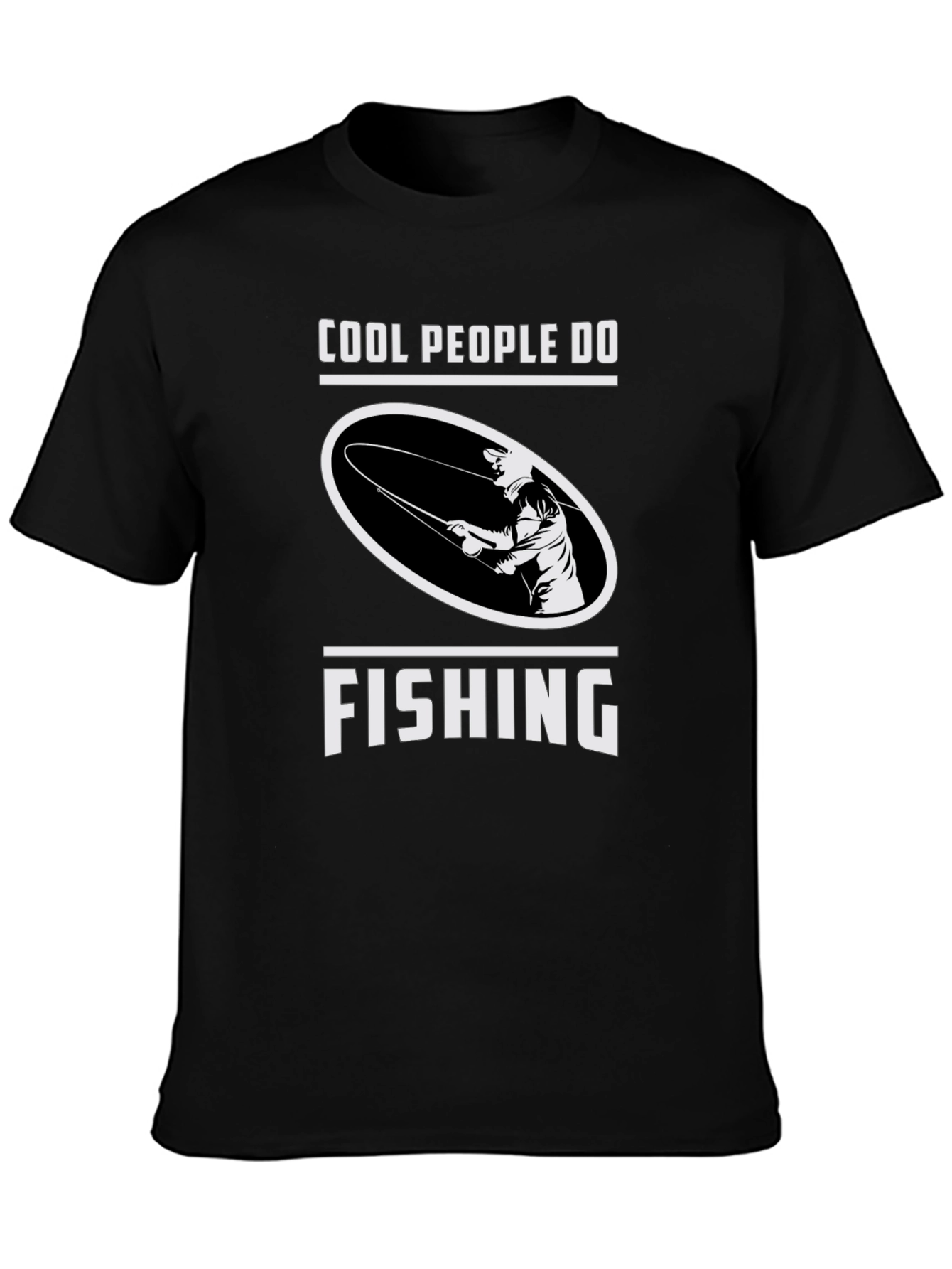 Cool People Fish Black Graphic Tee