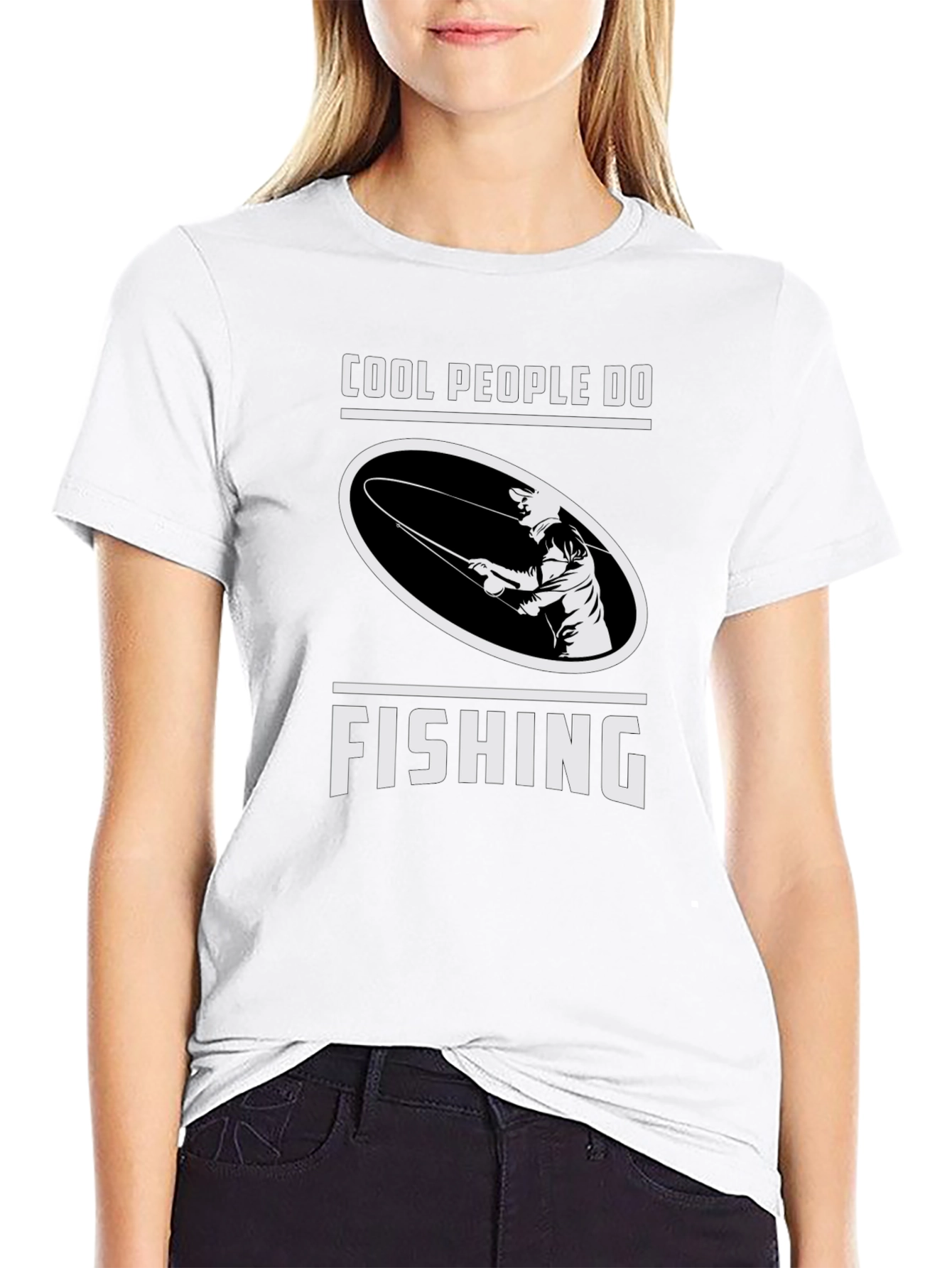 Cool People Fish Black Graphic Tee