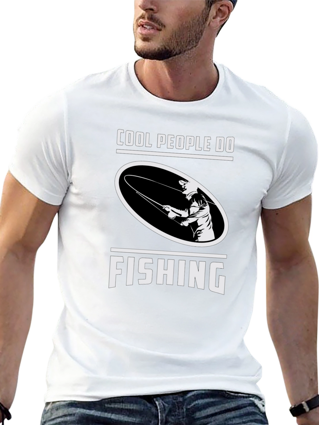 Cool People Fish Black Graphic Tee