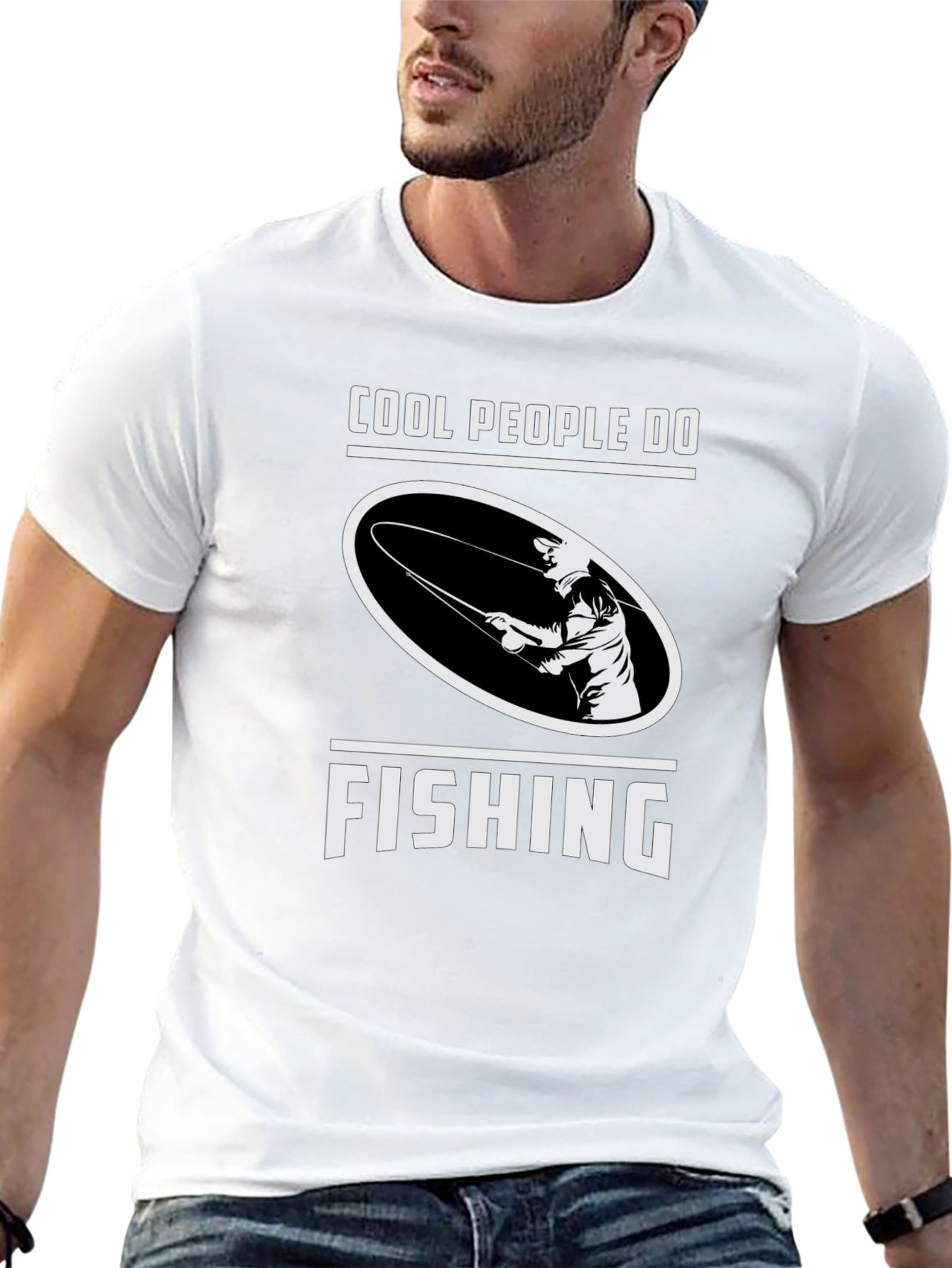 Cool People Fish Black Graphic Tee