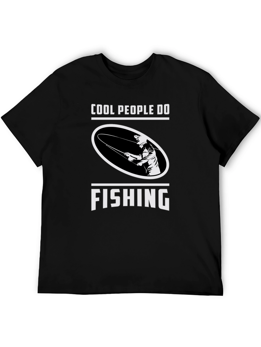 Cool People Fish Black Graphic Tee
