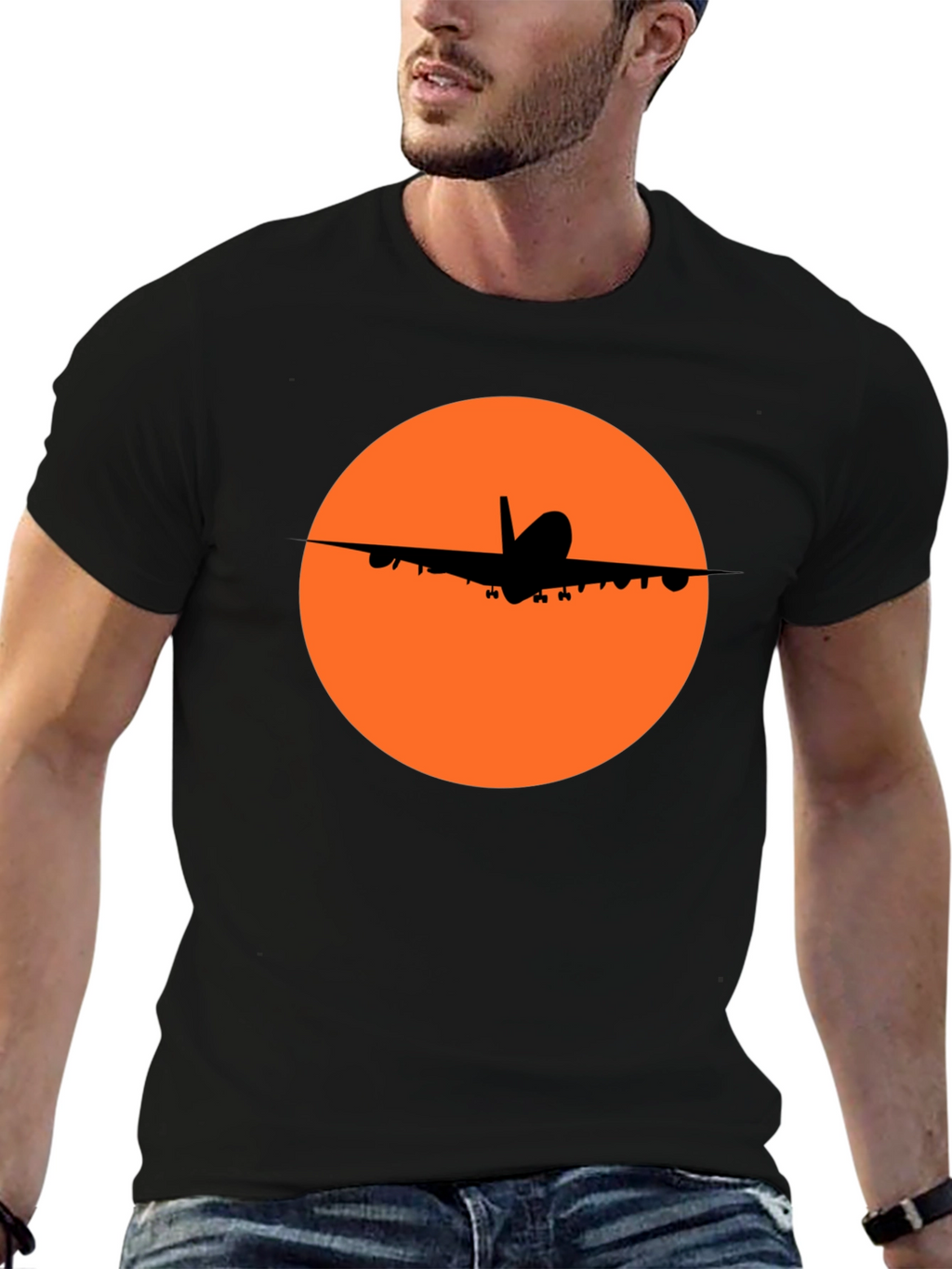 Airplane Silhouette T-Shirt - Stylish Aviation Tee