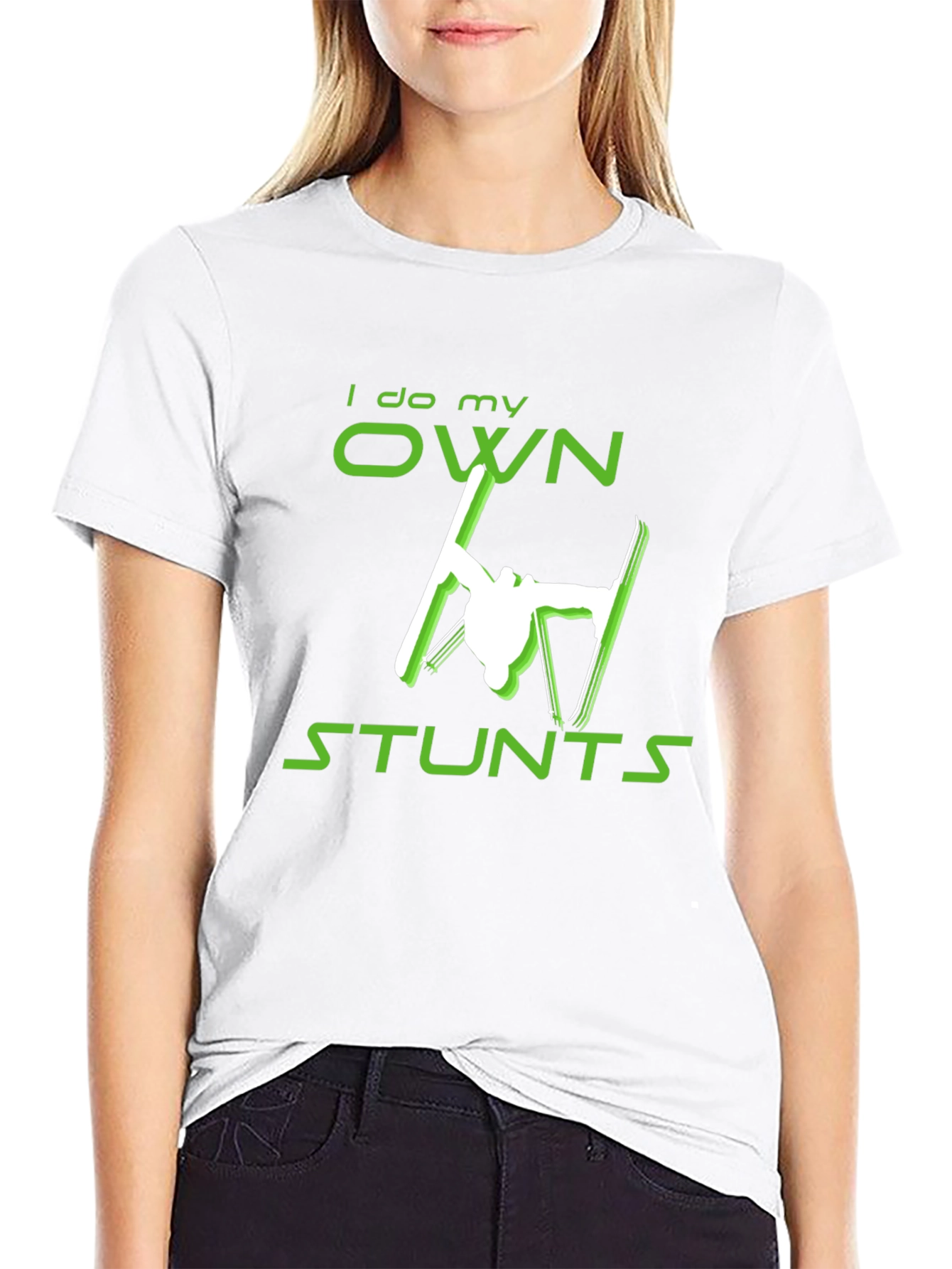 I Do My Own Stunts Skiing Graphic Tee