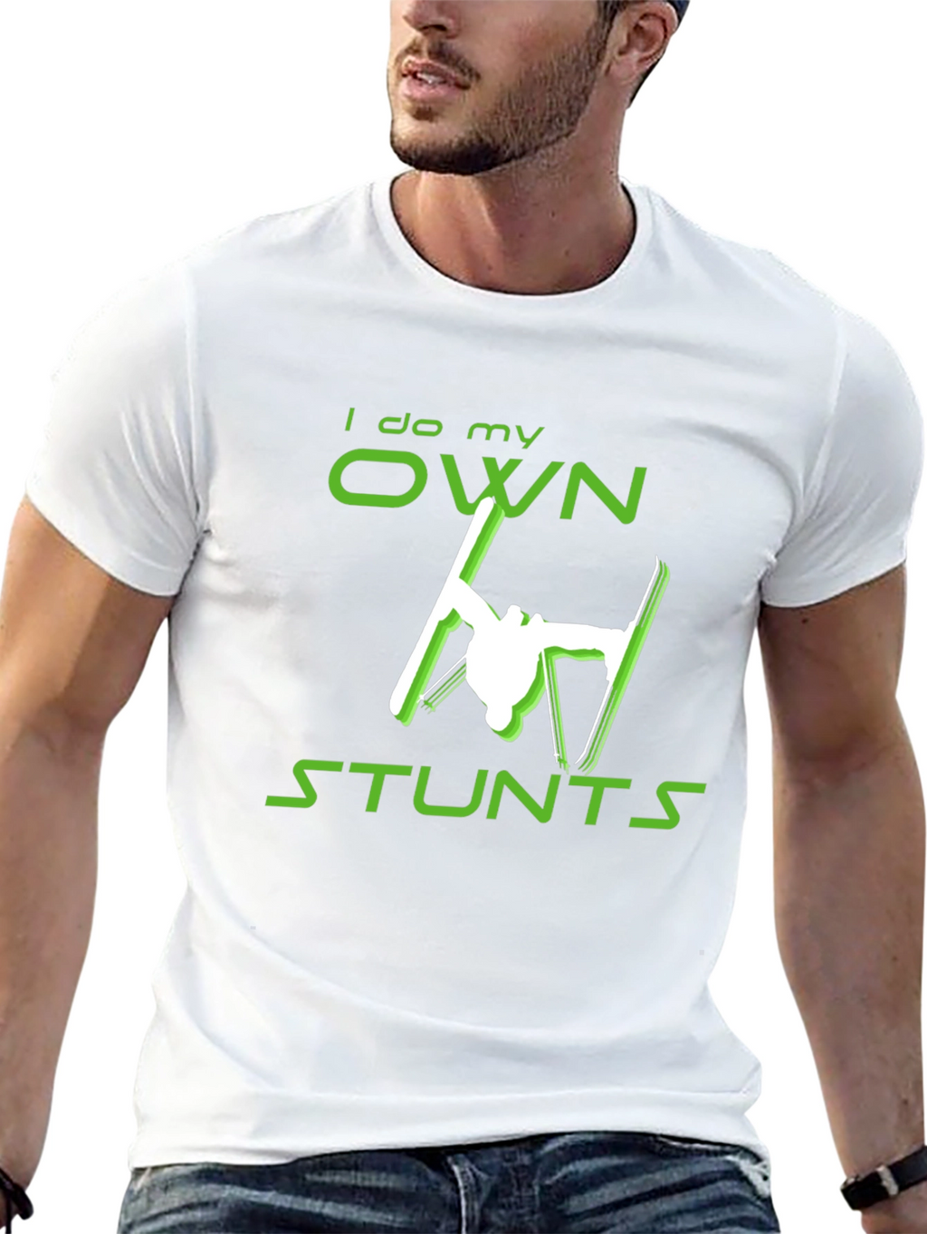 I Do My Own Stunts Skiing Graphic Tee