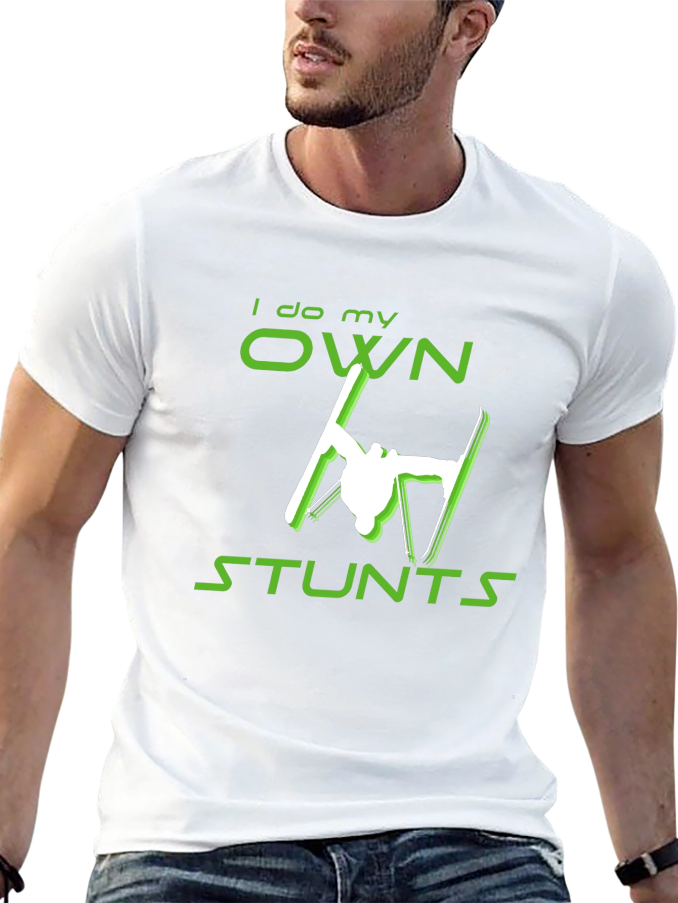I Do My Own Stunts Skiing Graphic Tee