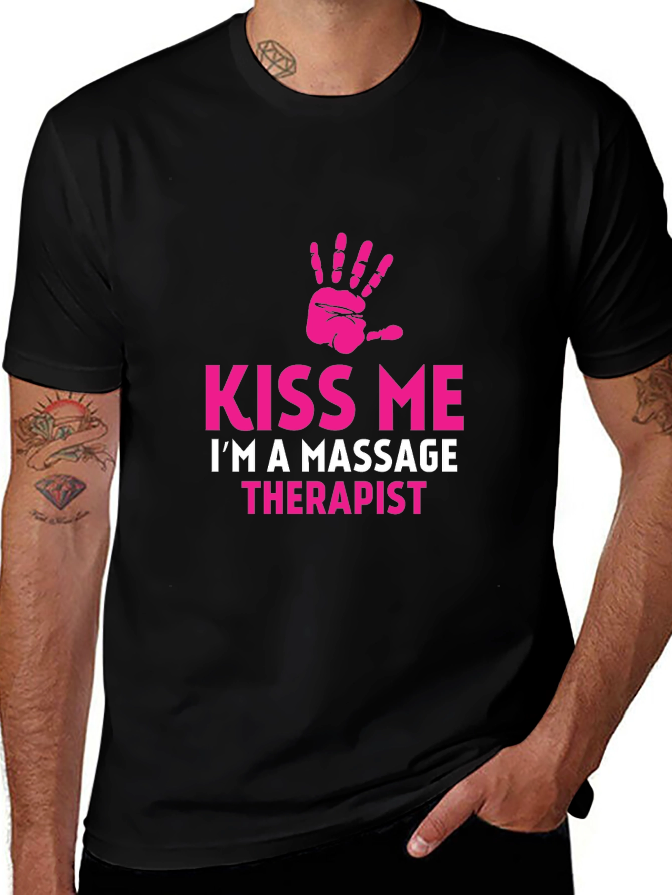 Kiss Me Massage Therapist Graphic T-Shirt
