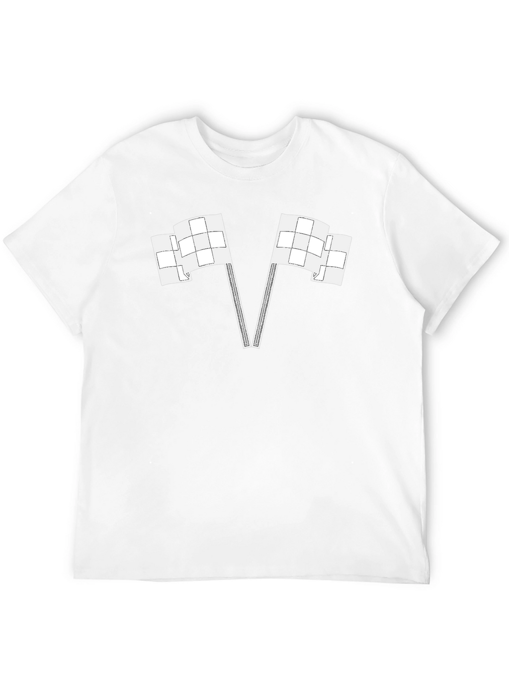 Racing Flags Graphic Tee - Black Cotton Casual Shirt