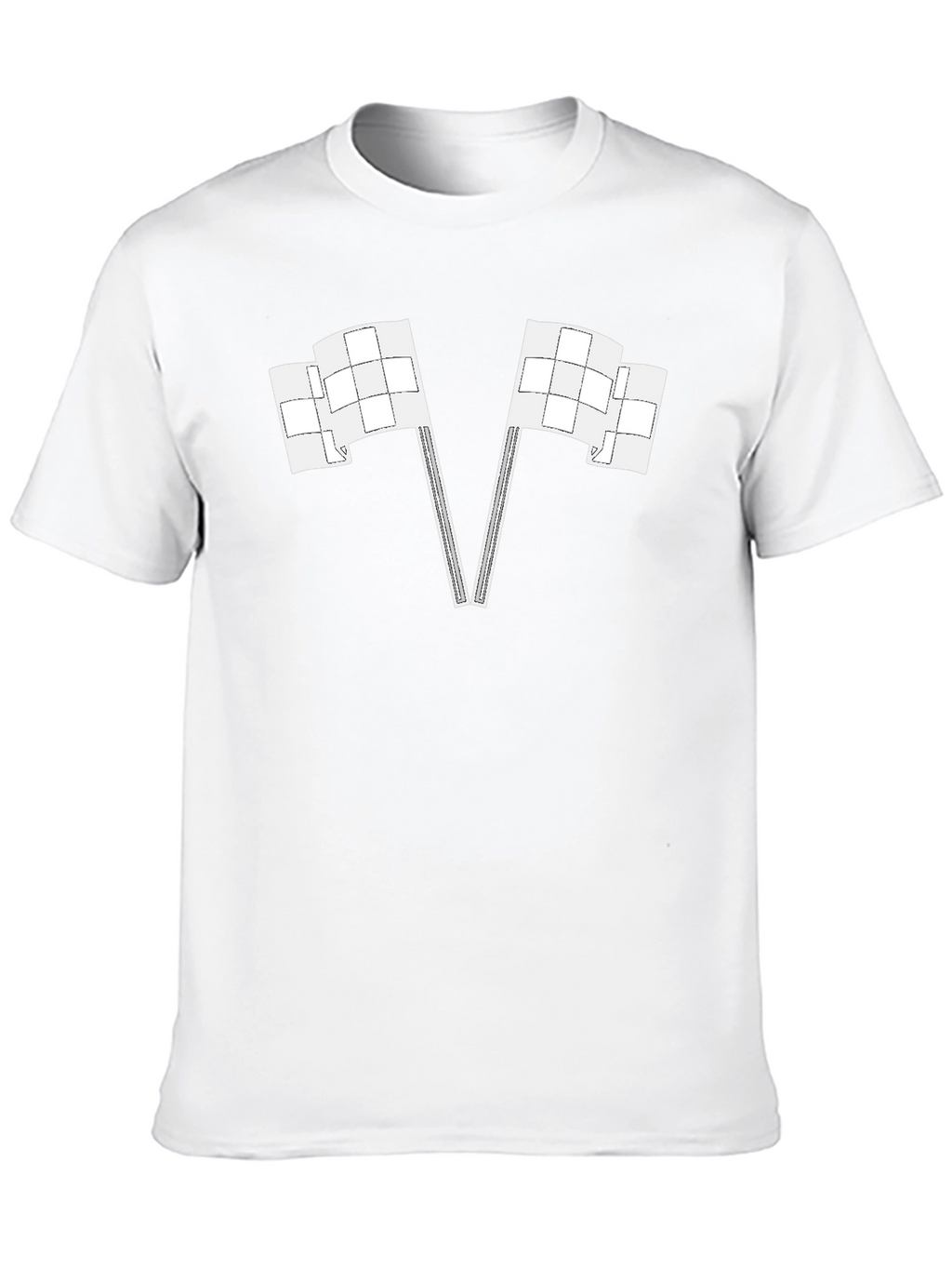 Racing Flags Graphic Tee - Black Cotton Casual Shirt