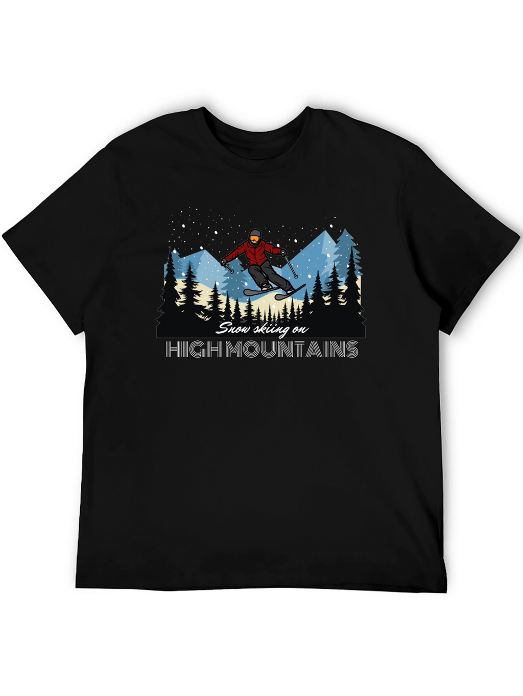 Snow Skiing High Mountains T-Shirt