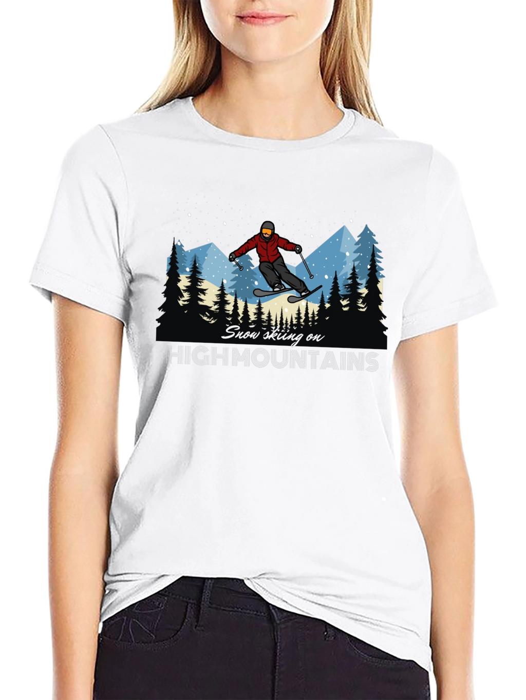 Snow Skiing High Mountains T-Shirt