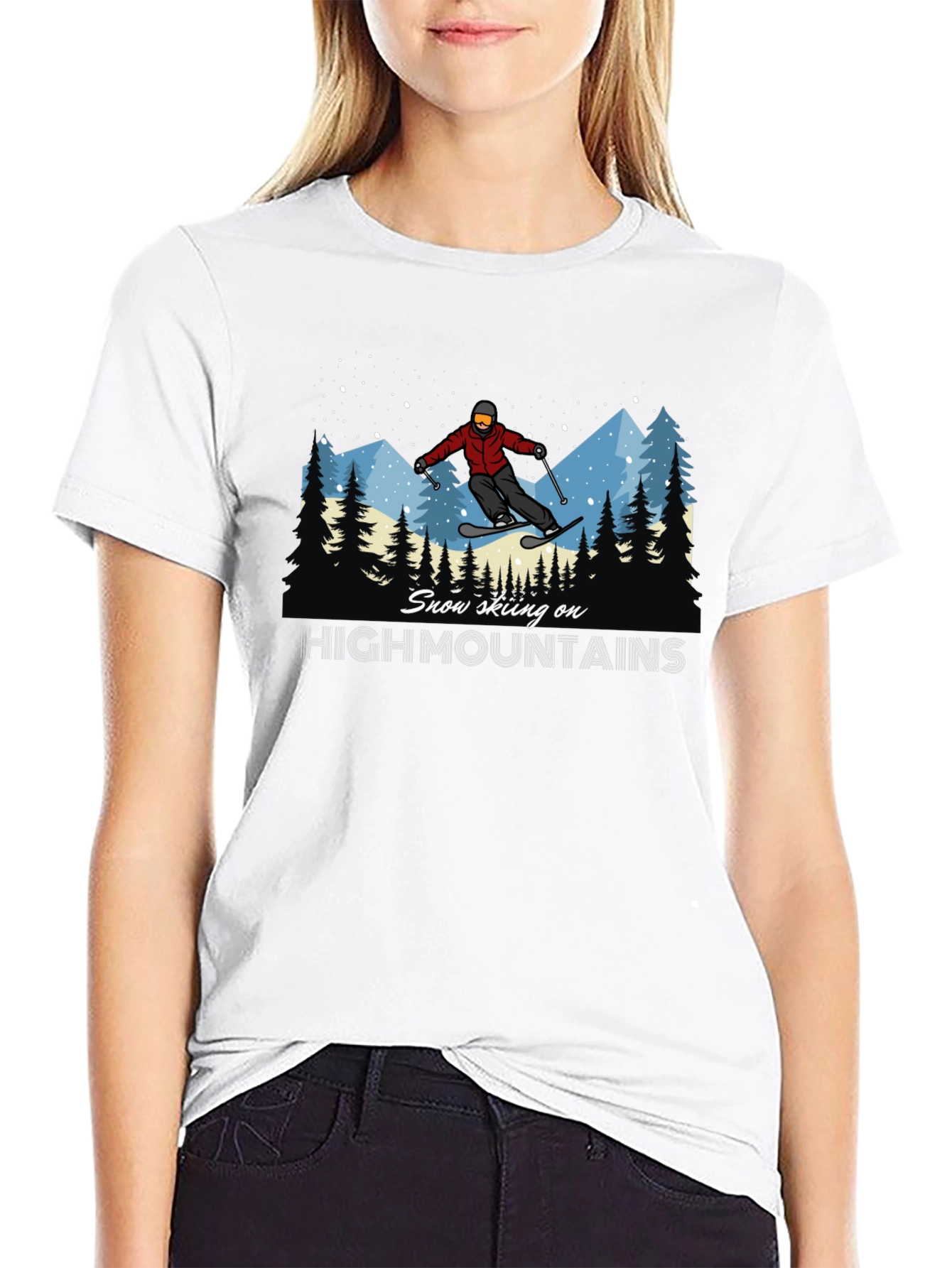 Snow Skiing High Mountains T-Shirt