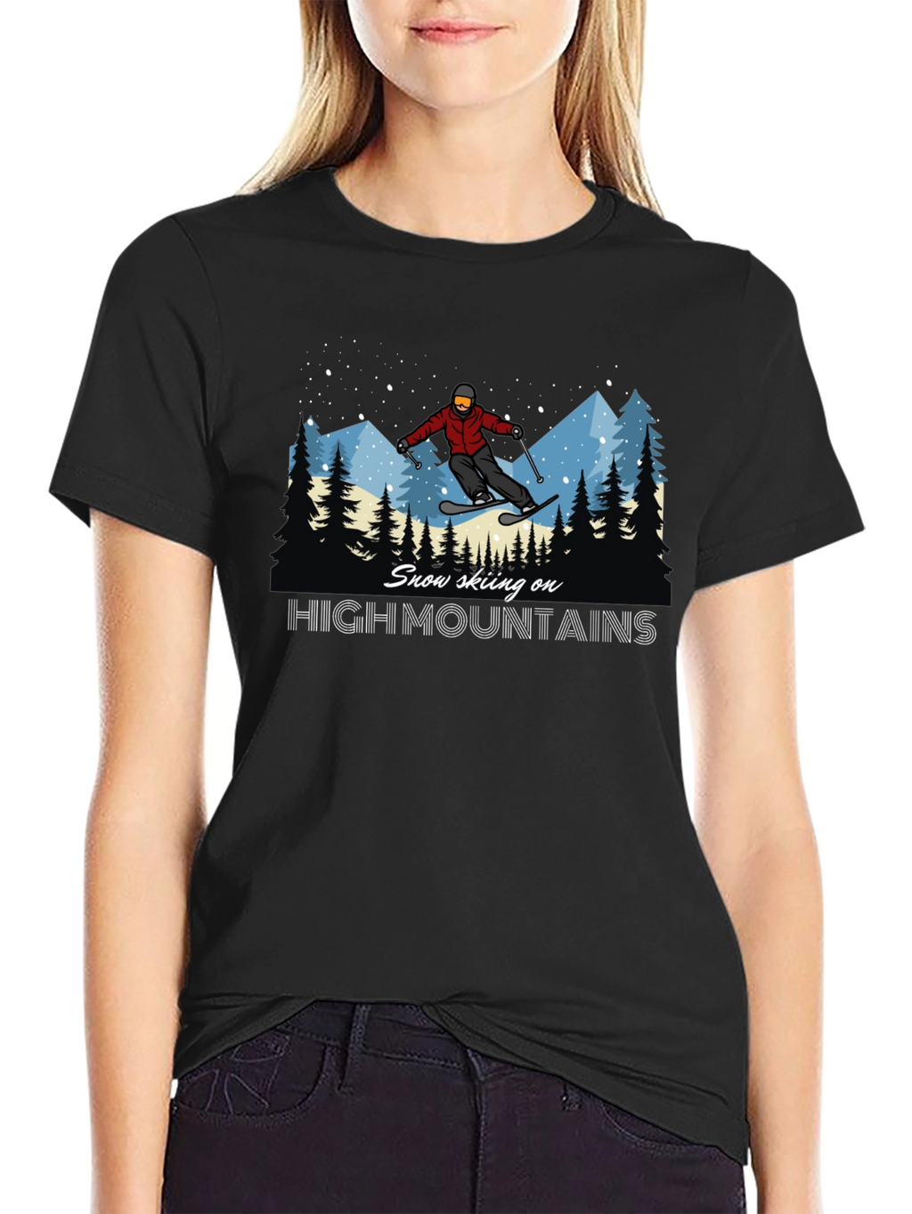 Snow Skiing High Mountains T-Shirt