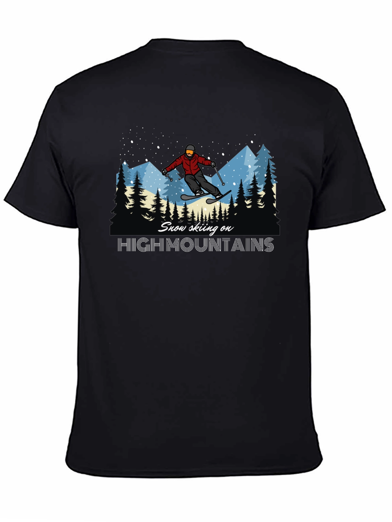 Snow Skiing High Mountains T-Shirt