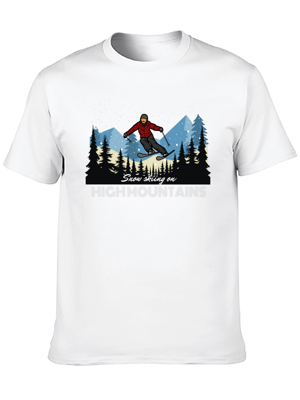 Snow Skiing High Mountains T-Shirt