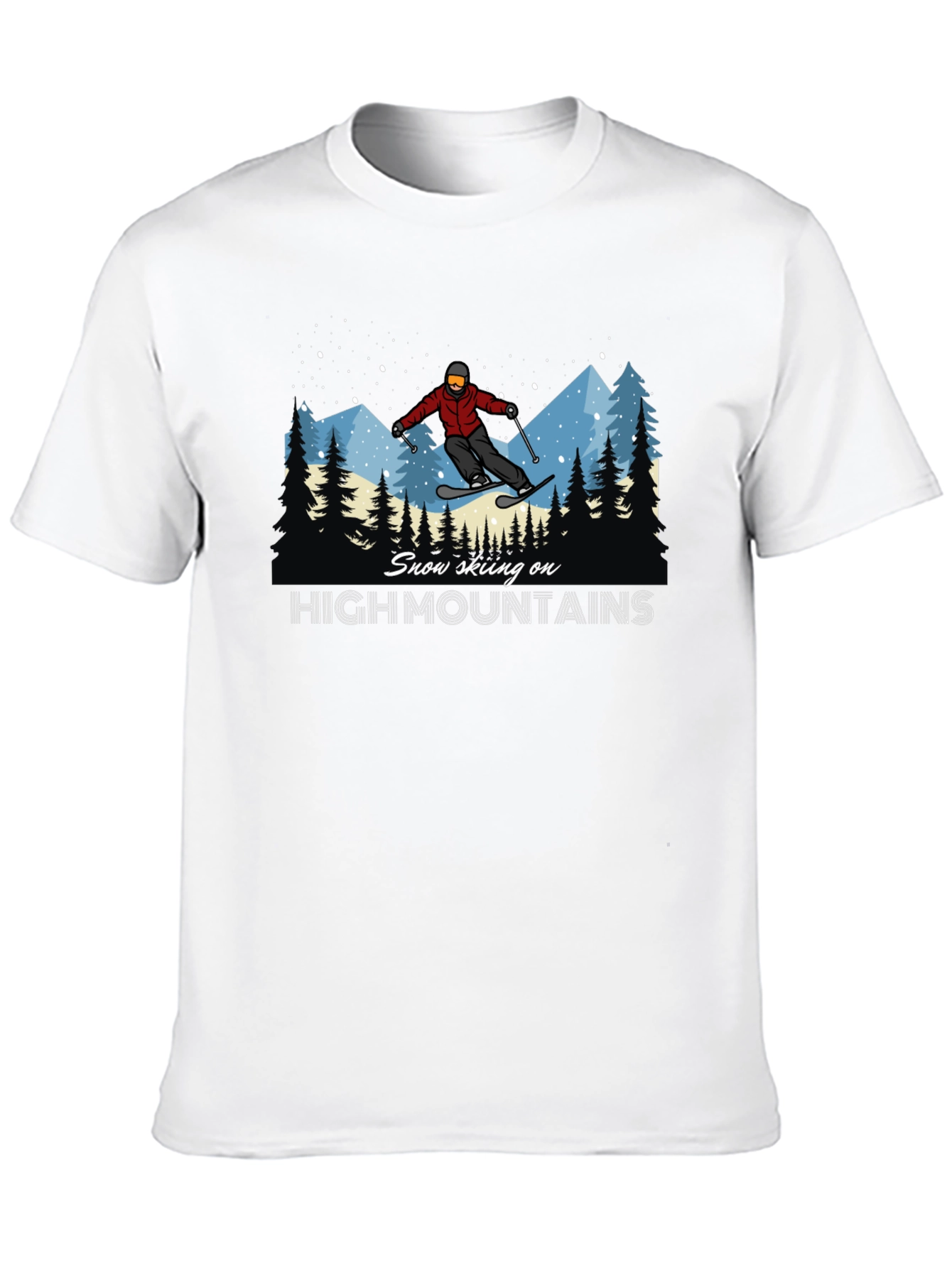 Snow Skiing High Mountains T-Shirt