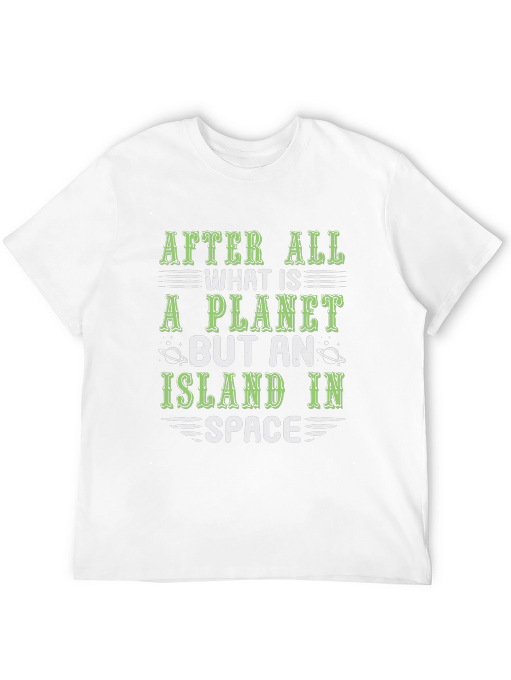 Planet Island in Space Graphic T-Shirt