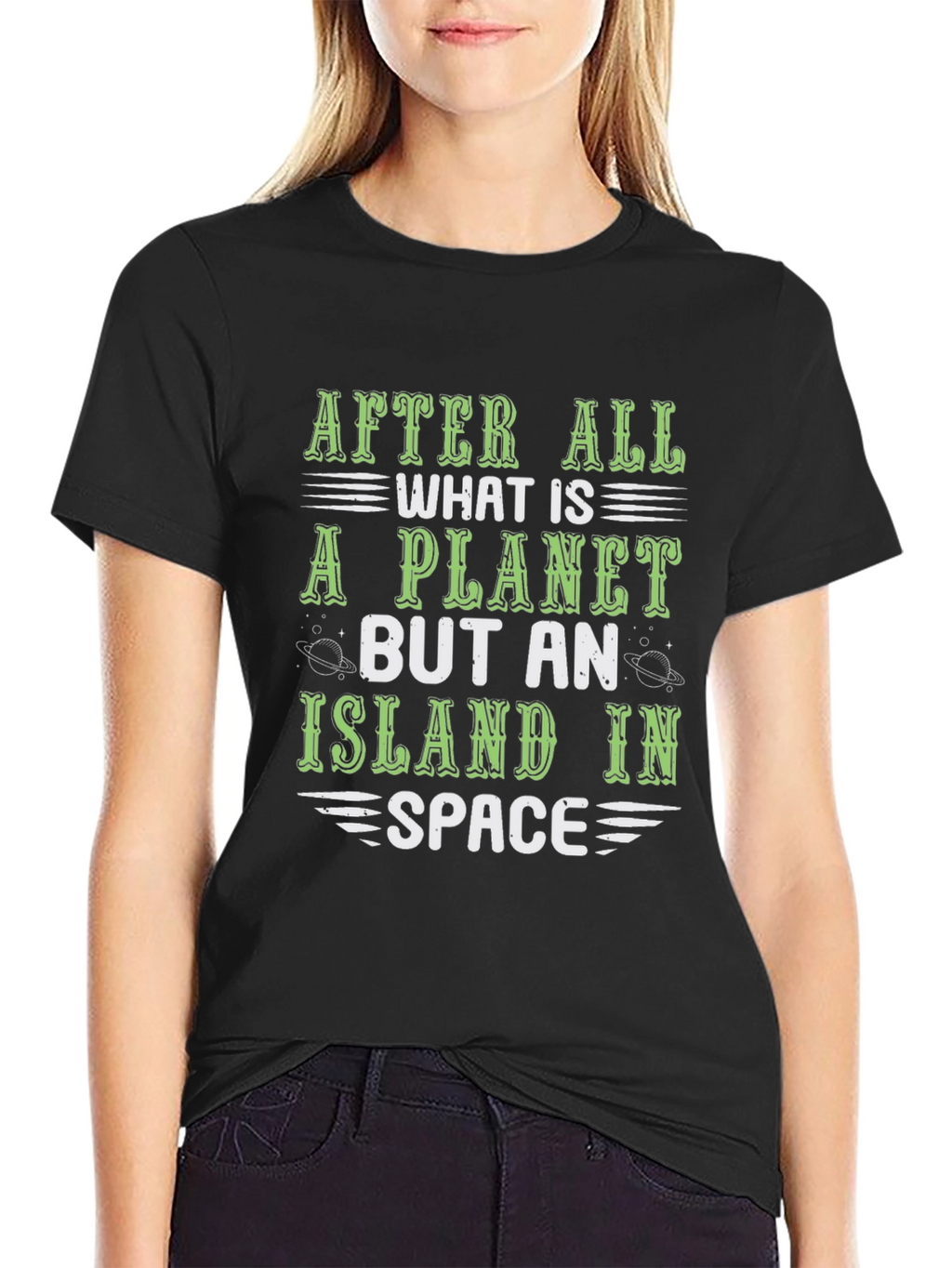 Planet Island in Space Graphic T-Shirt