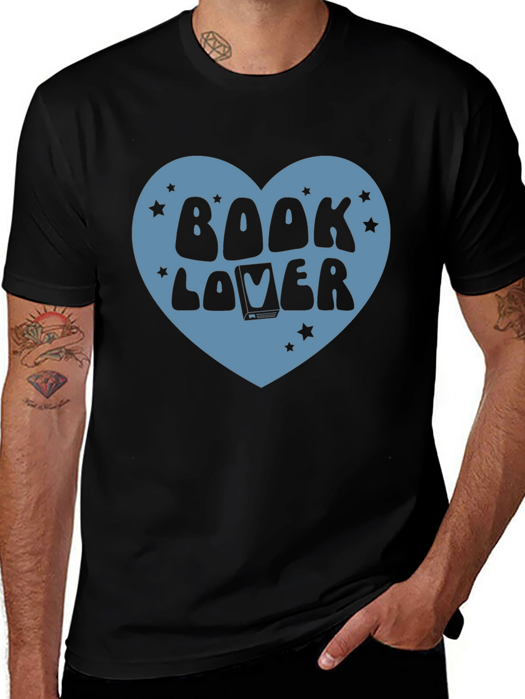 Book Lover Graphic T-Shirt - Black