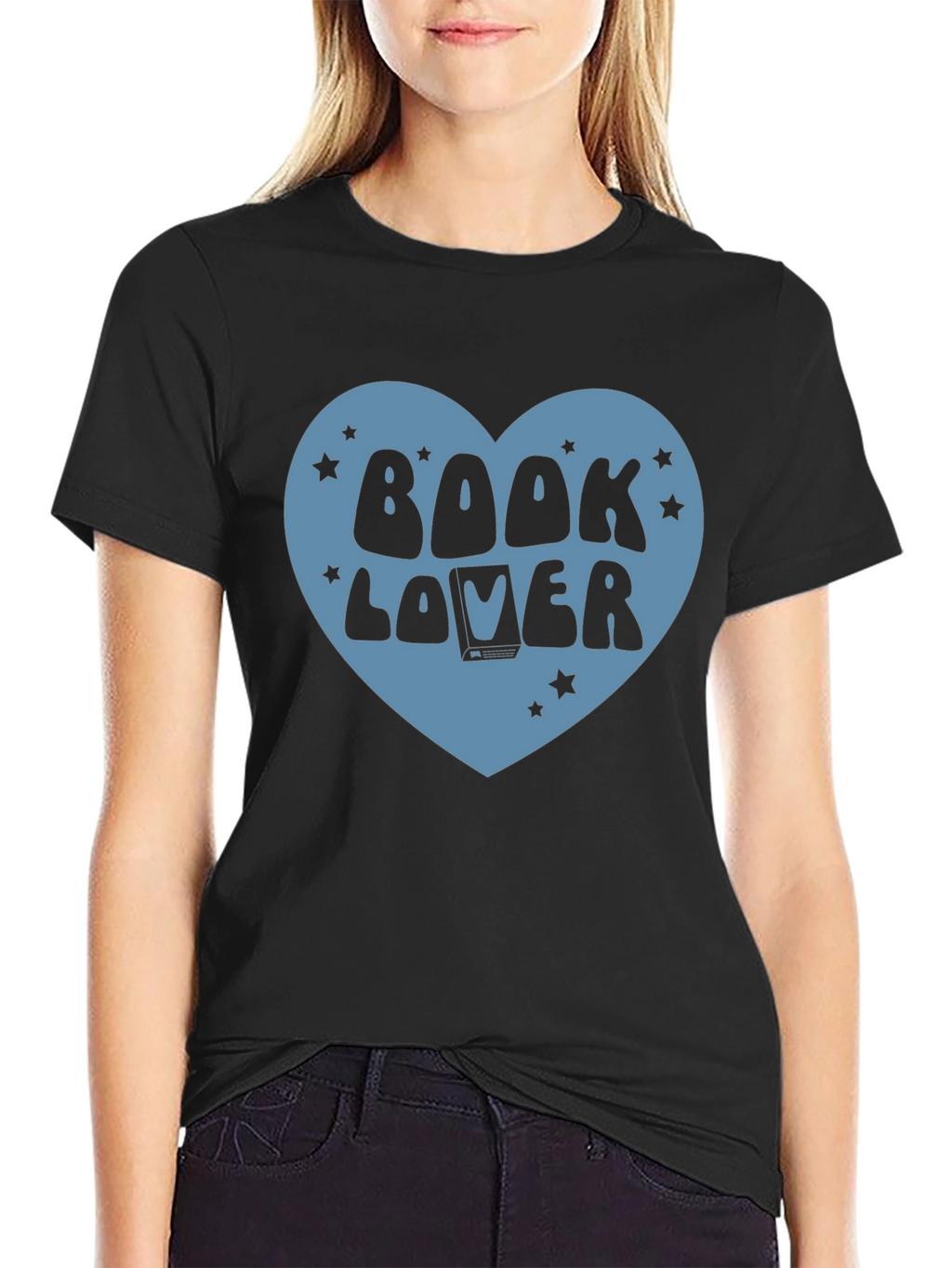 Book Lover Graphic T-Shirt - Black
