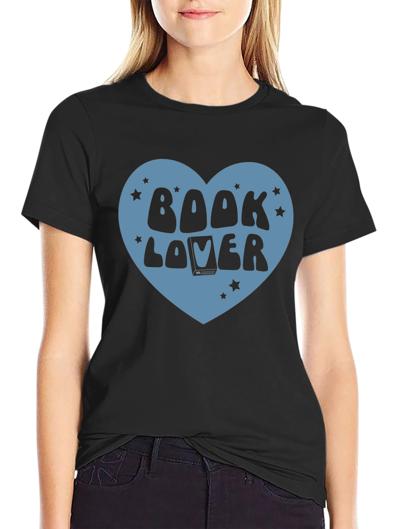 Book Lover Graphic T-Shirt - Black