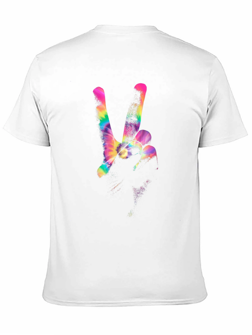Peace Sign Tie-Dye Graphic Black T-Shirt