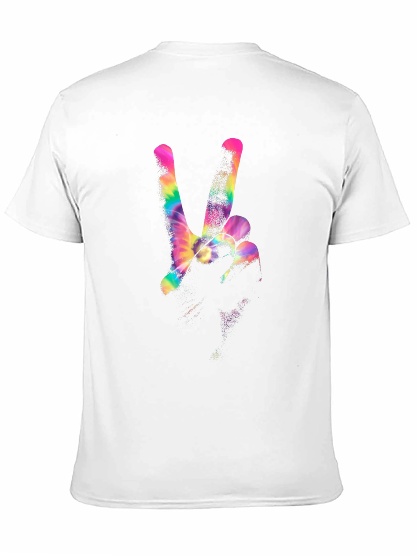 Peace Sign Tie-Dye Graphic Black T-Shirt