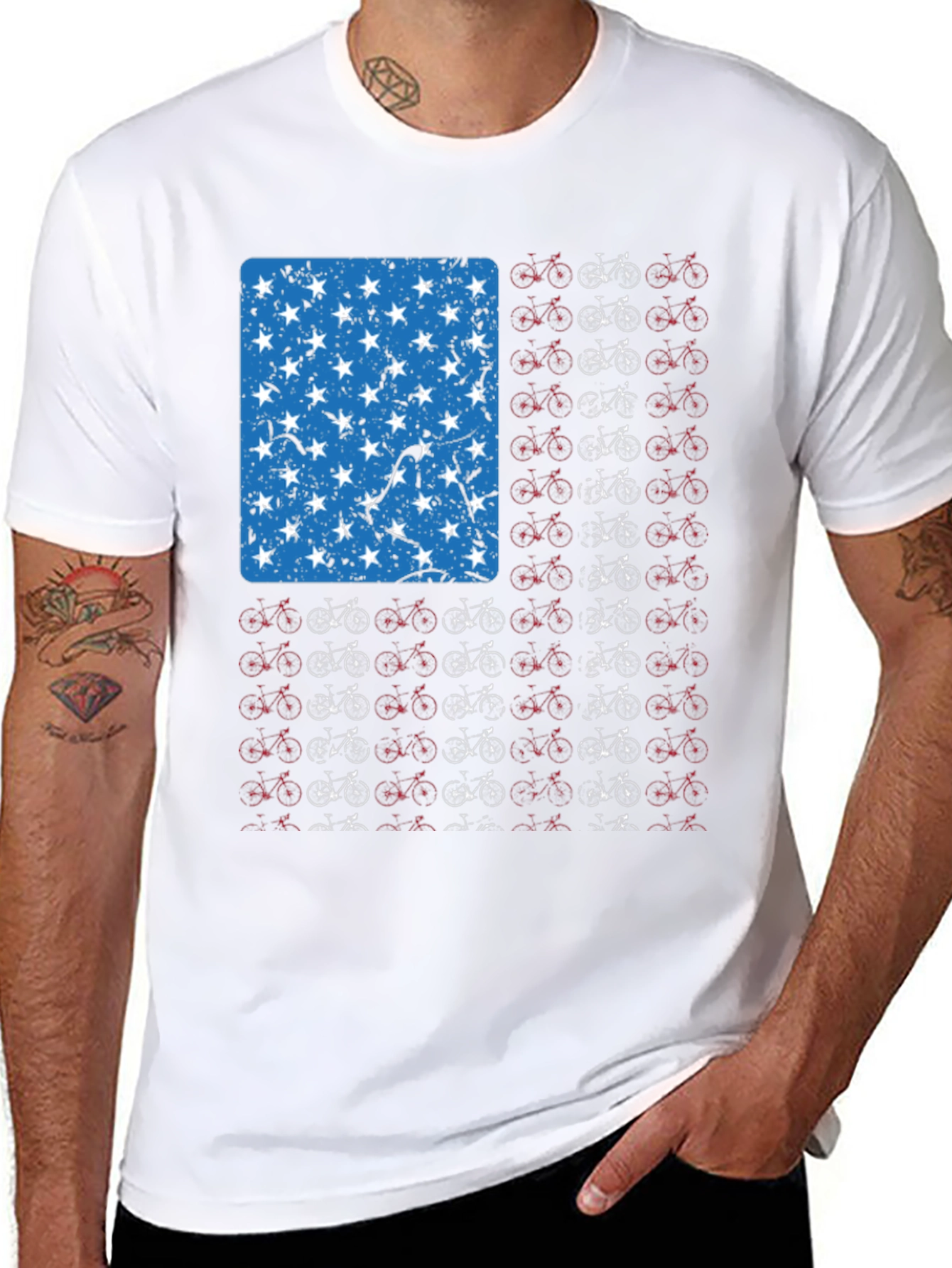 American Flag Bicycle T-Shirt