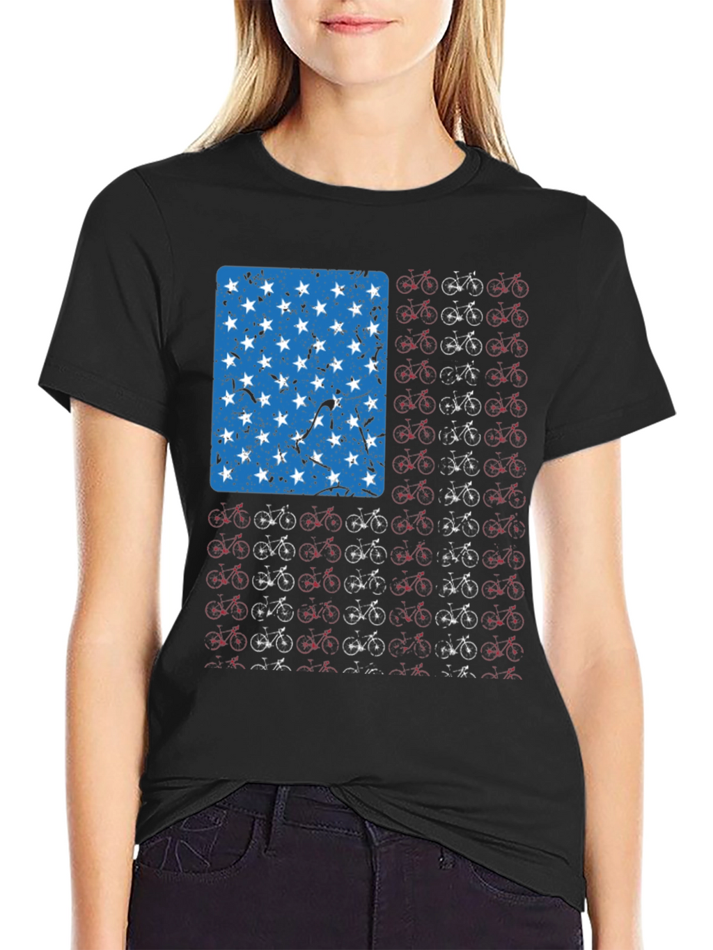 American Flag Bicycle T-Shirt