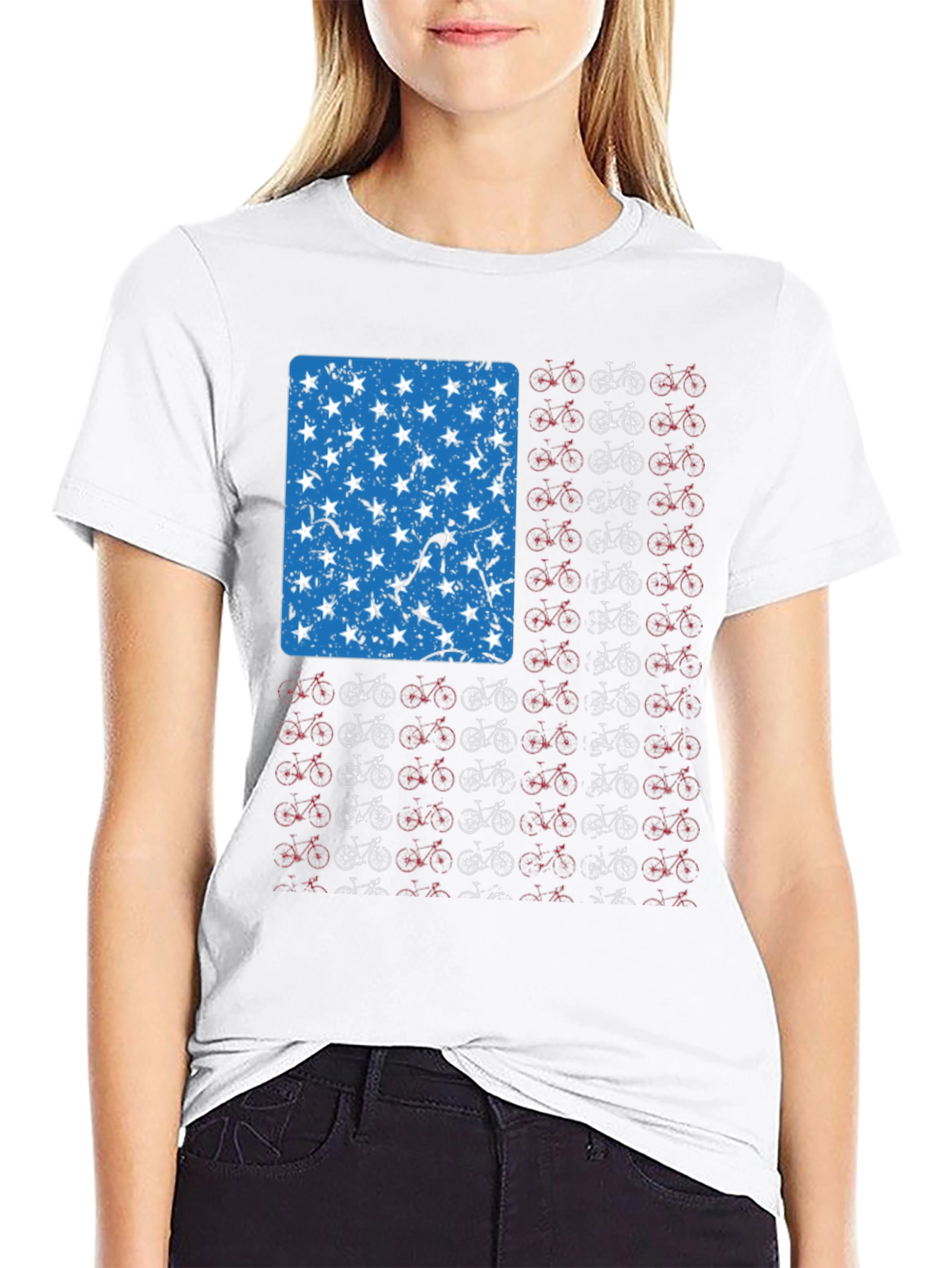 American Flag Bicycle T-Shirt