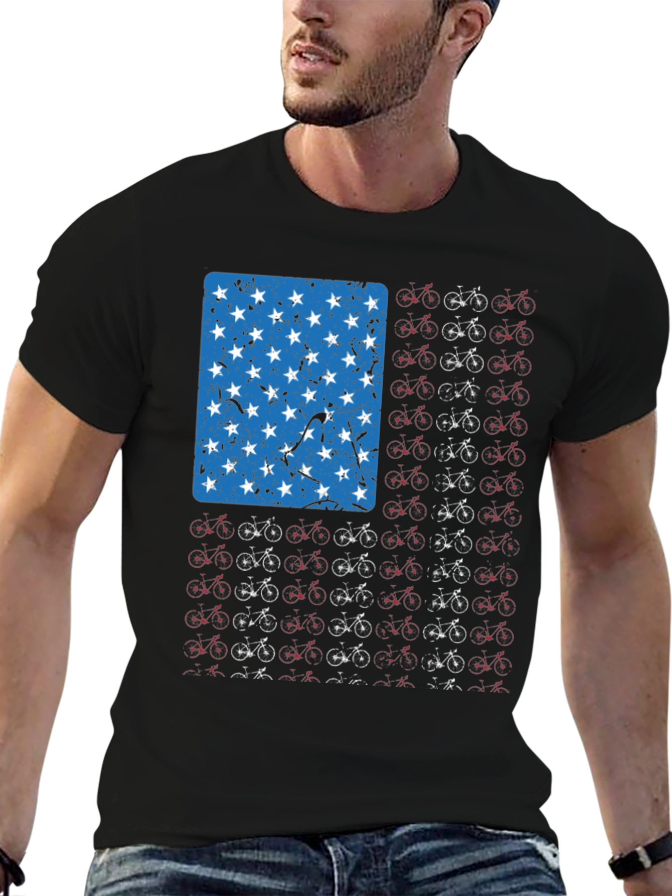 American Flag Bicycle T-Shirt