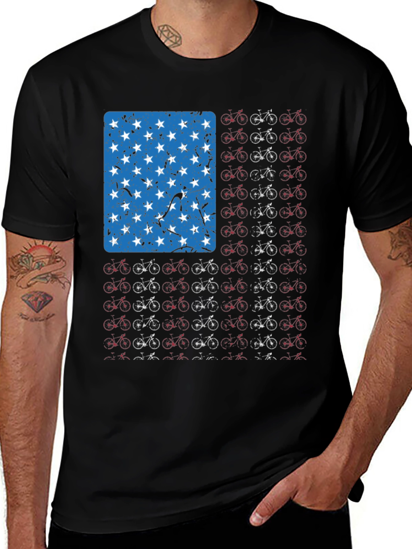 American Flag Bicycle T-Shirt