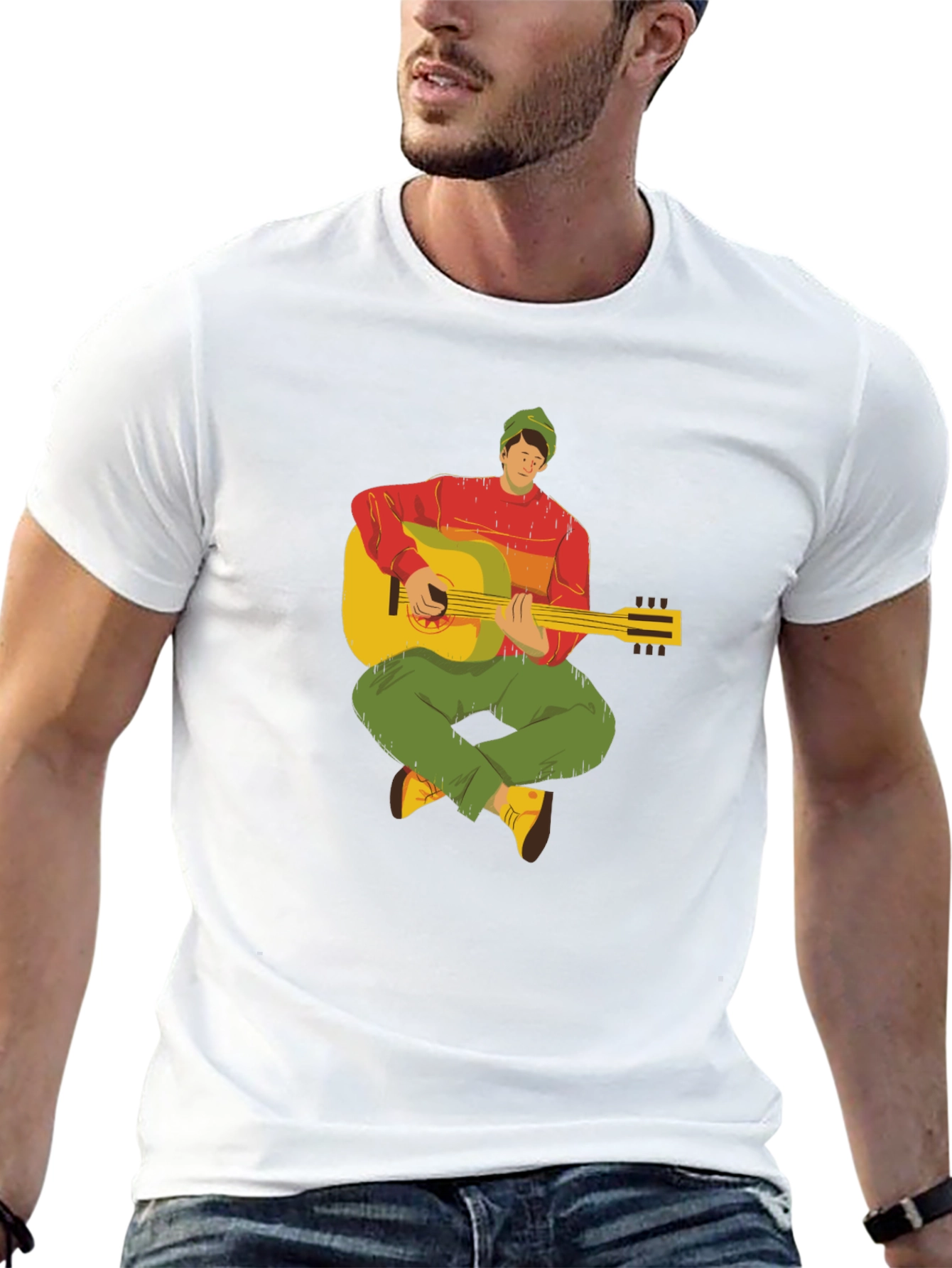 Guitar Player Graphic Tee - Cool Musician T-Shirt