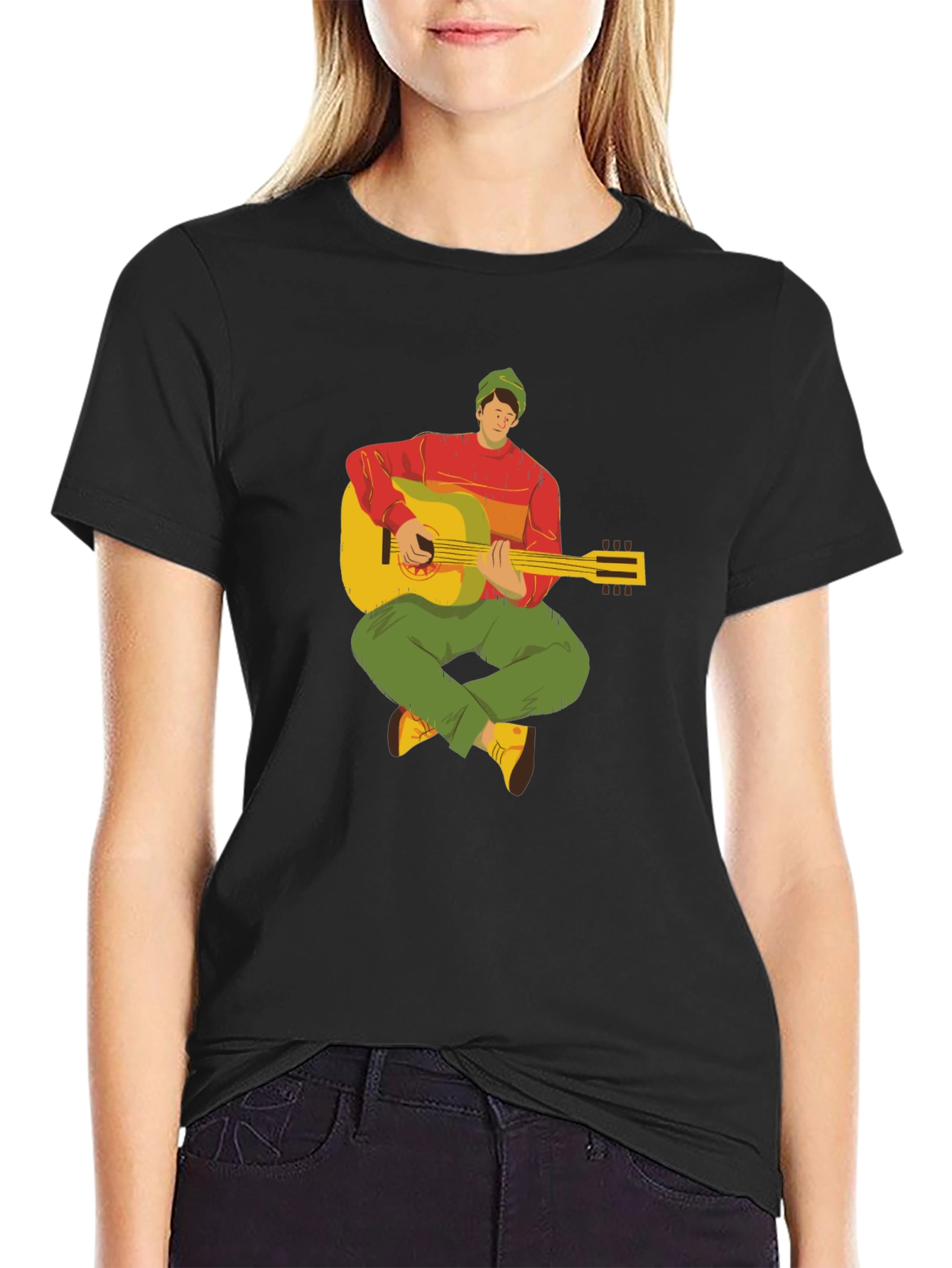 Guitar Player Graphic Tee - Cool Musician T-Shirt