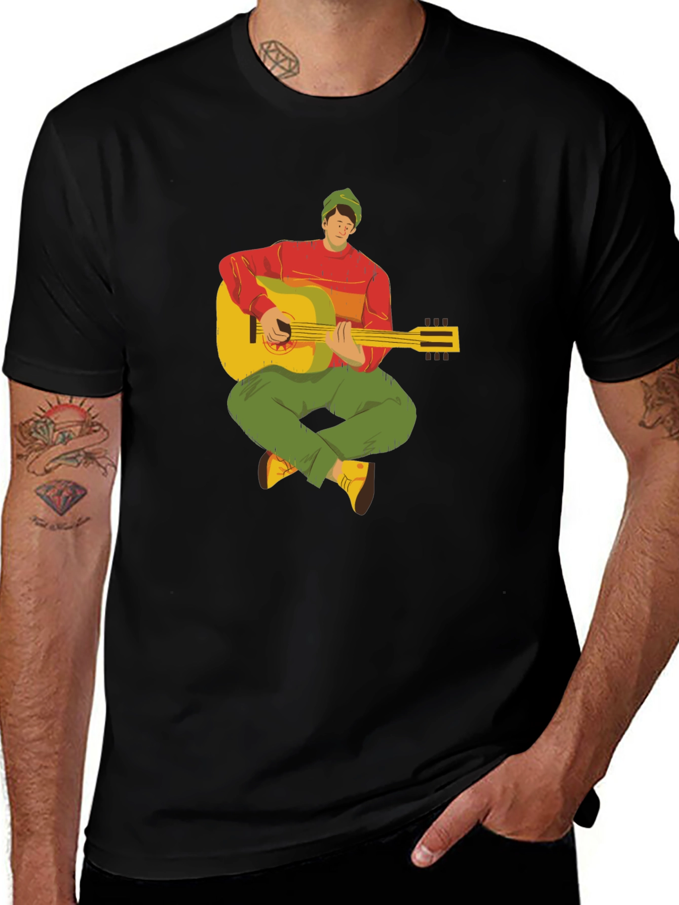 Guitar Player Graphic Tee - Cool Musician T-Shirt