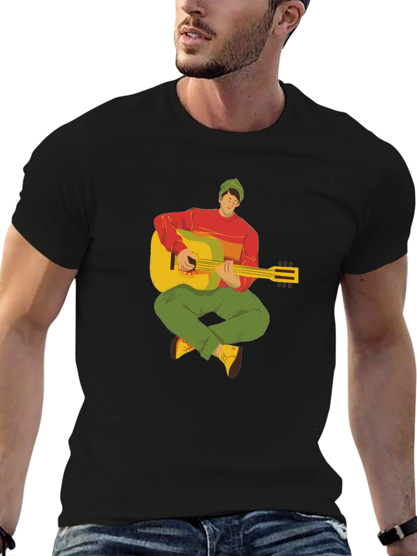 Guitar Player Graphic Tee - Cool Musician T-Shirt