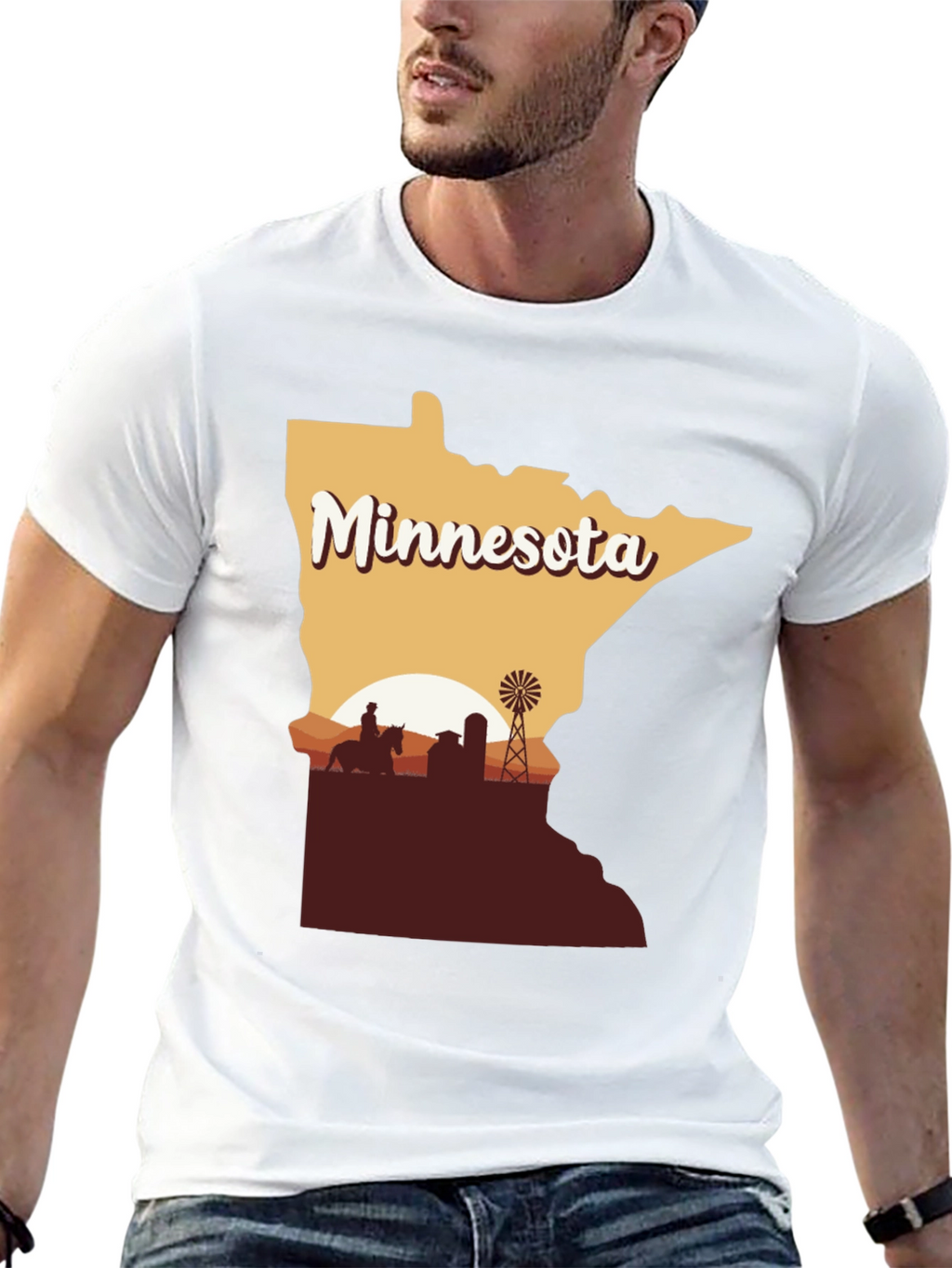 Minnesota Farm Silhouette Tee - Unisex Short Sleeve