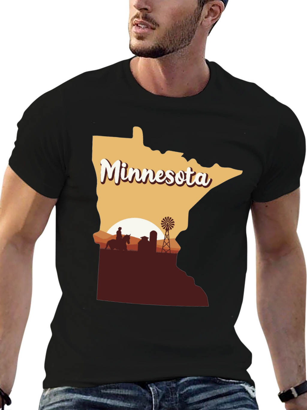 Minnesota Farm Silhouette Tee - Unisex Short Sleeve